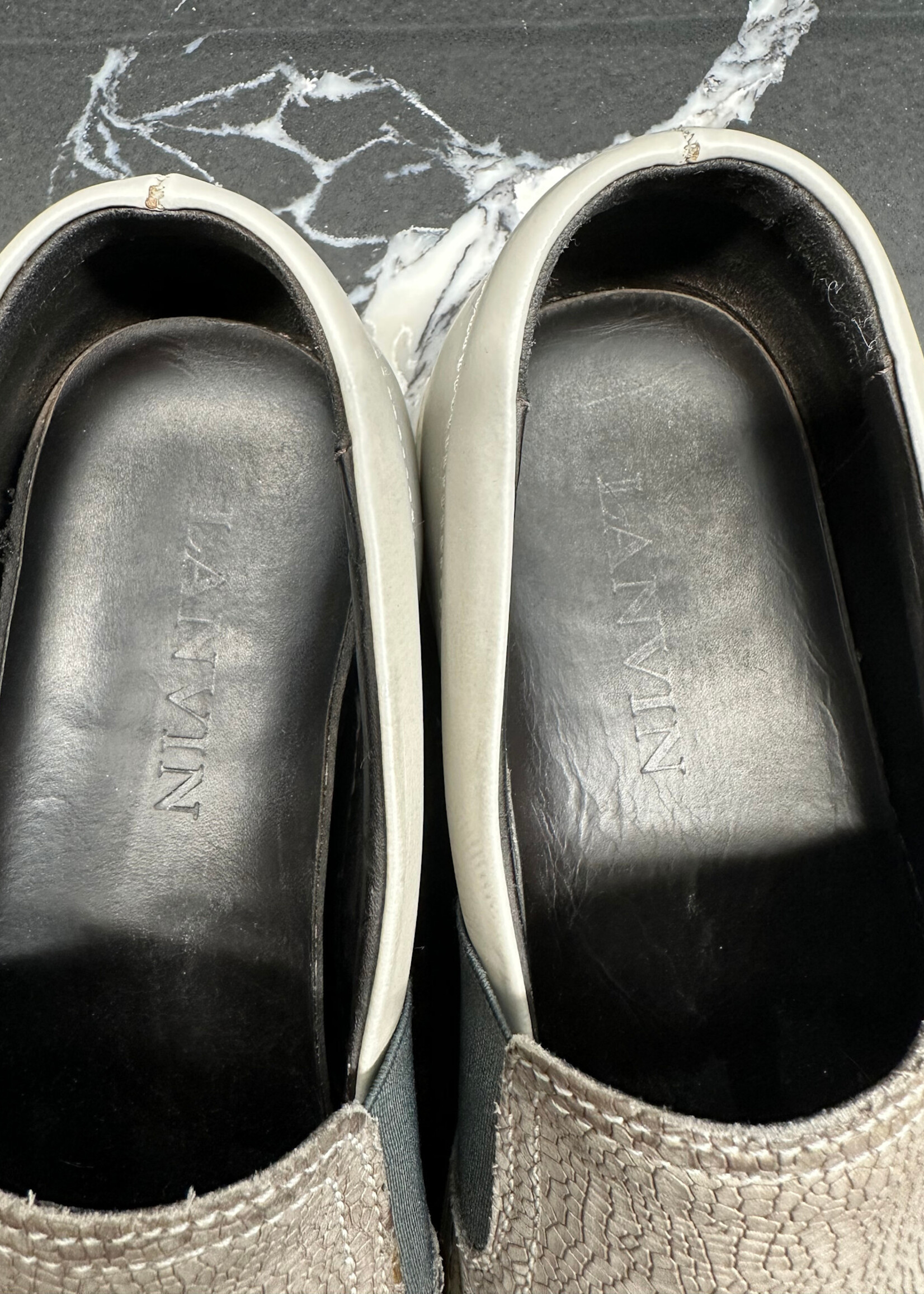 Lanvin Grey Stingray Leather Slip On Masc 9