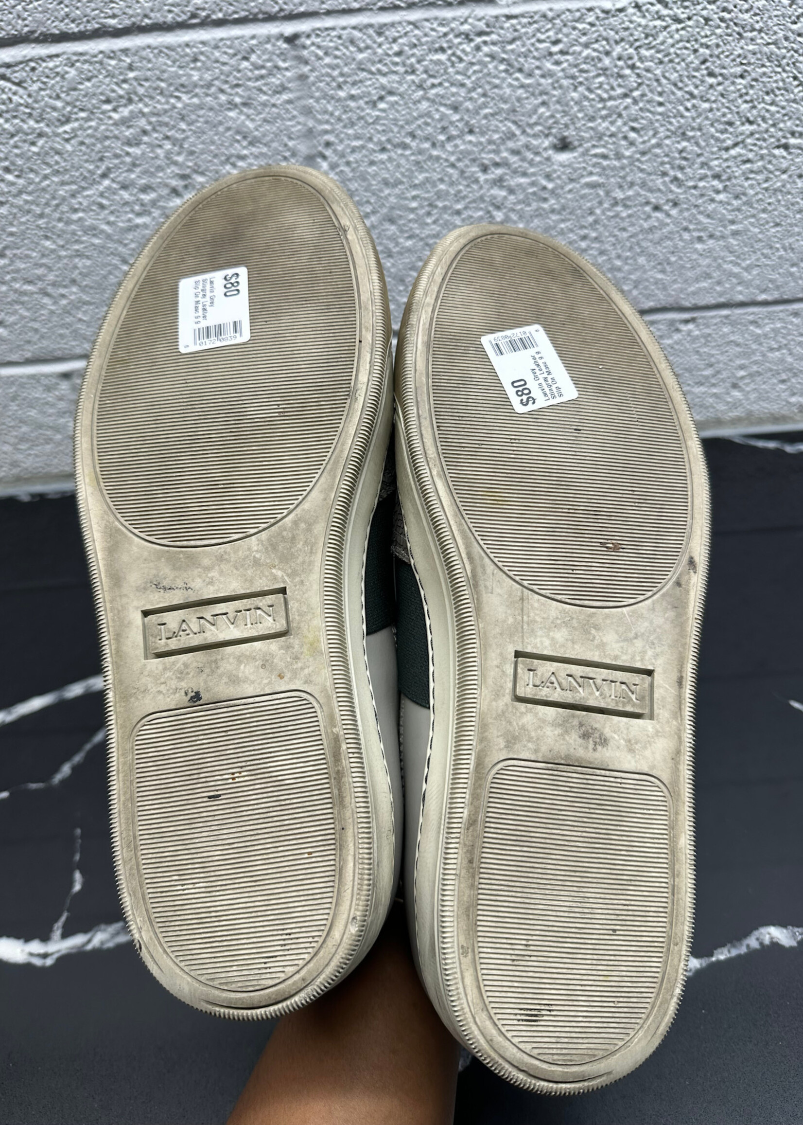 Lanvin Grey Stingray Leather Slip On Masc 9