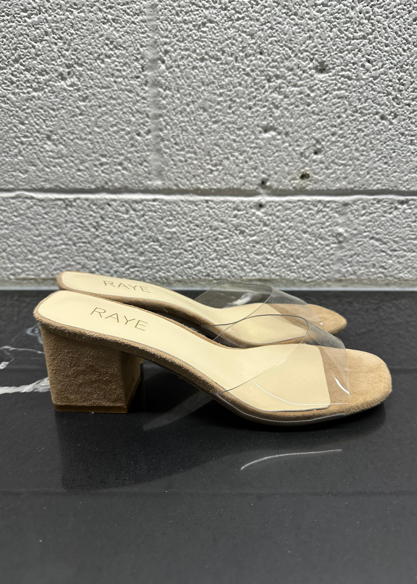 Raye Tan PVC Sandal Heel 7.5
