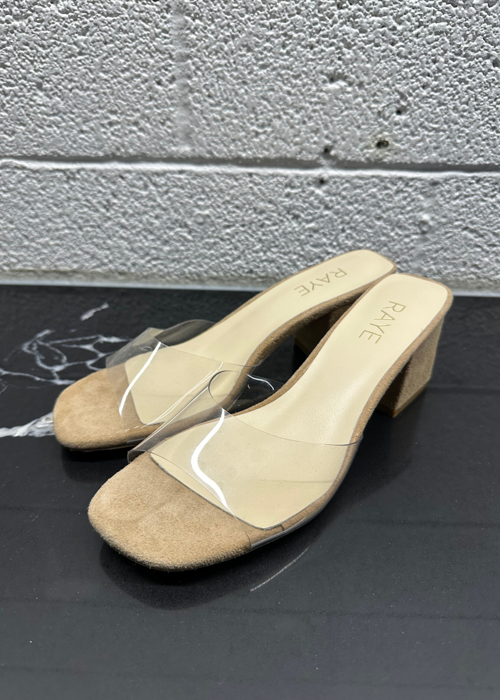 Raye Tan PVC Sandal Heel 7.5