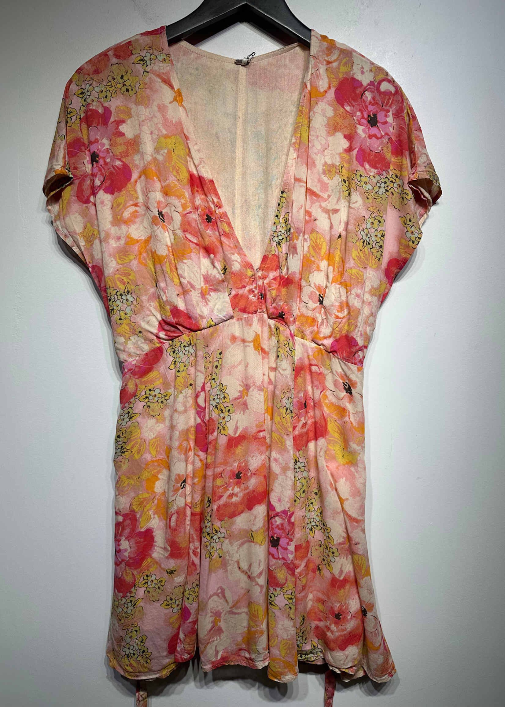 Free People Floral Babydoll Style Mini Dress L