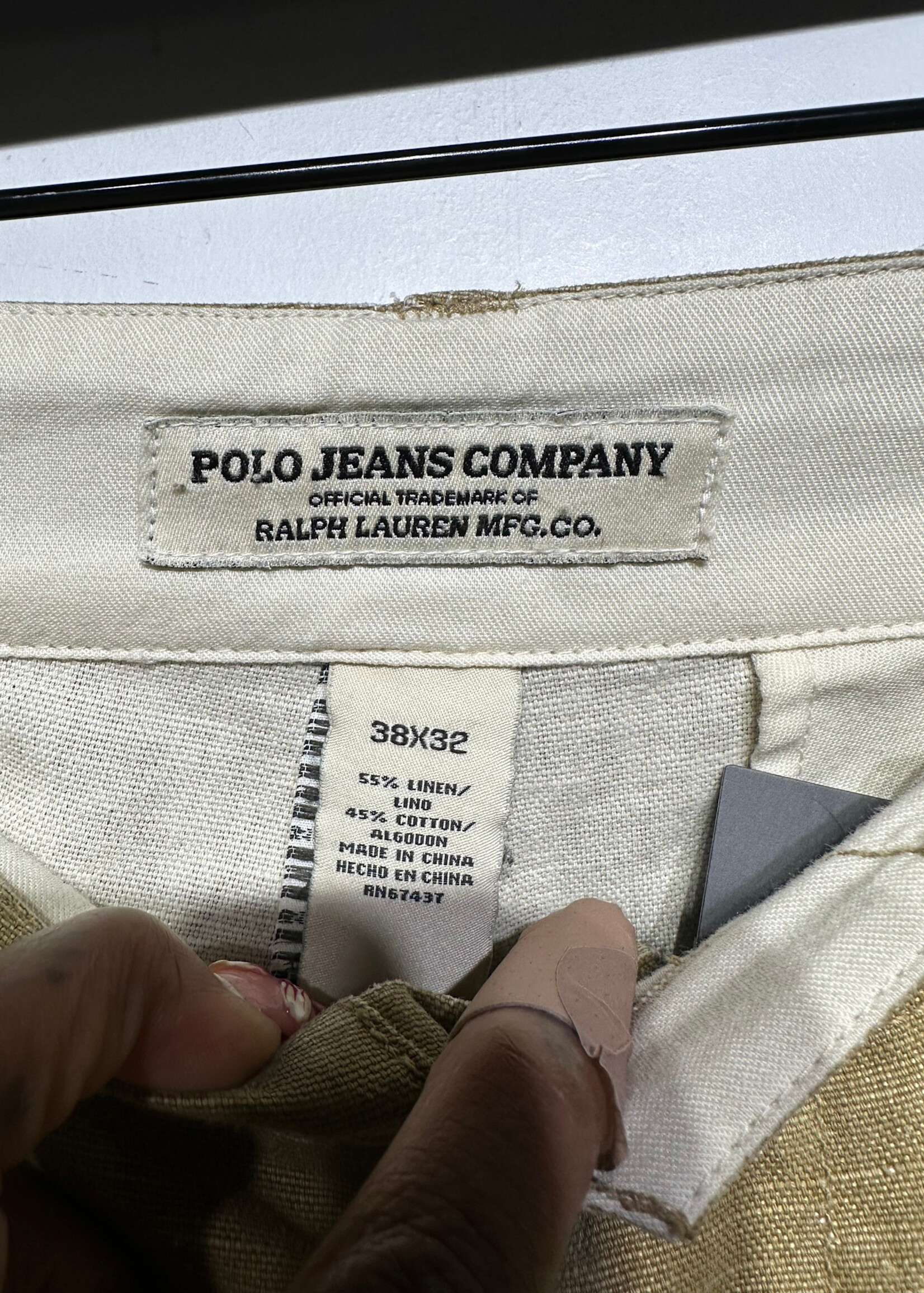 Ralph Lauren 1967 Tan Linen Baggy Cargos Unisex 38