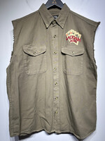 01' Laughlin Brown Cut Off Cards Vest Masc XL