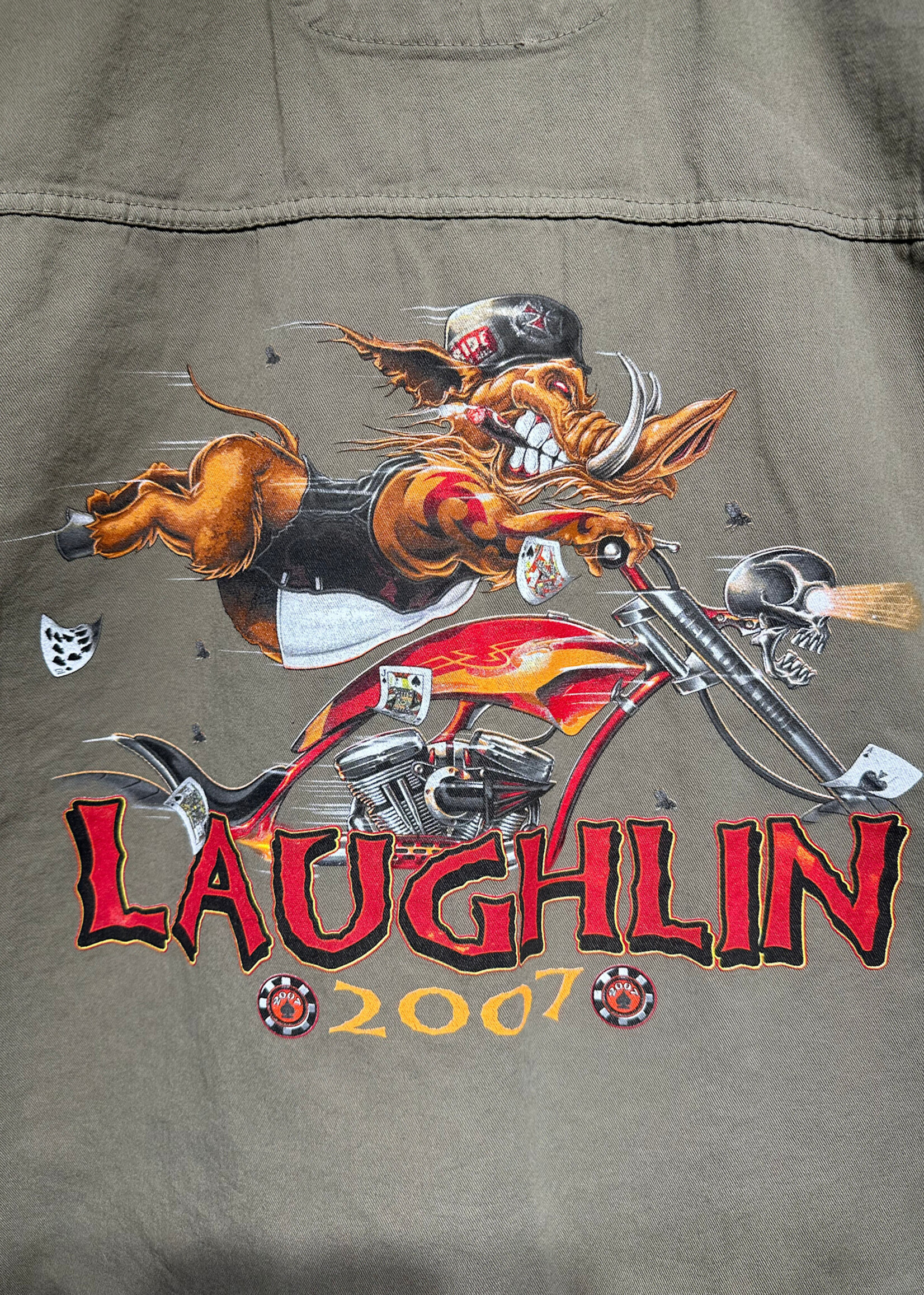 01' Laughlin Brown Cut Off Cards Vest Masc XL