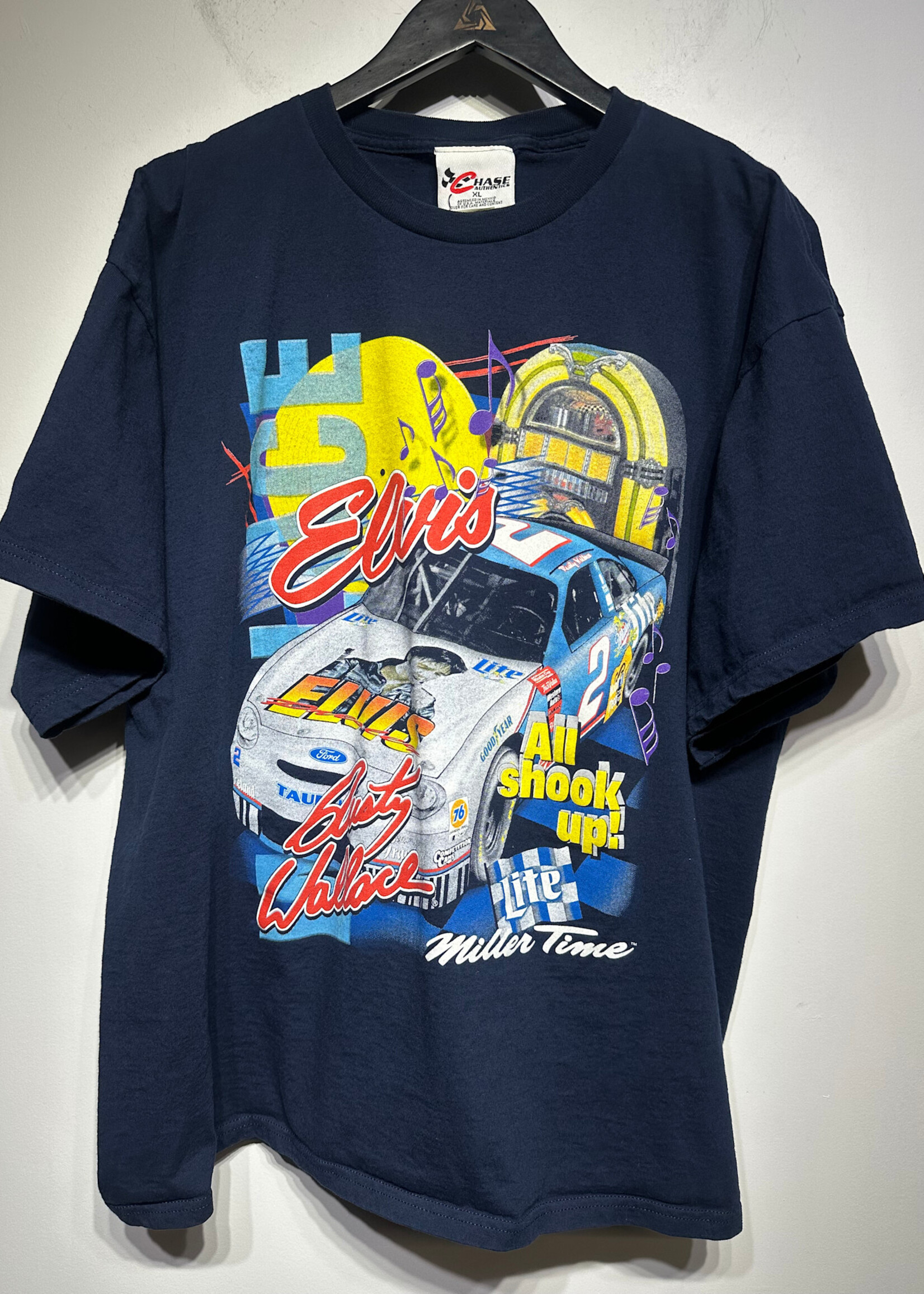 Elvis Nascar Navy Blue Tee XL