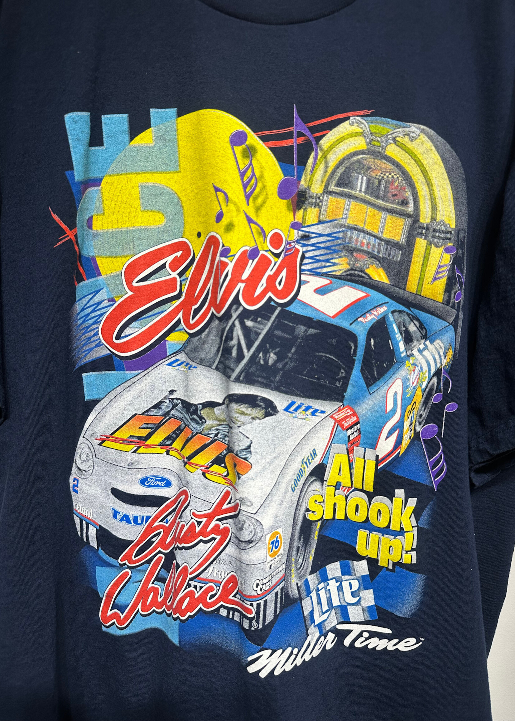 Elvis Nascar Navy Blue Tee XL