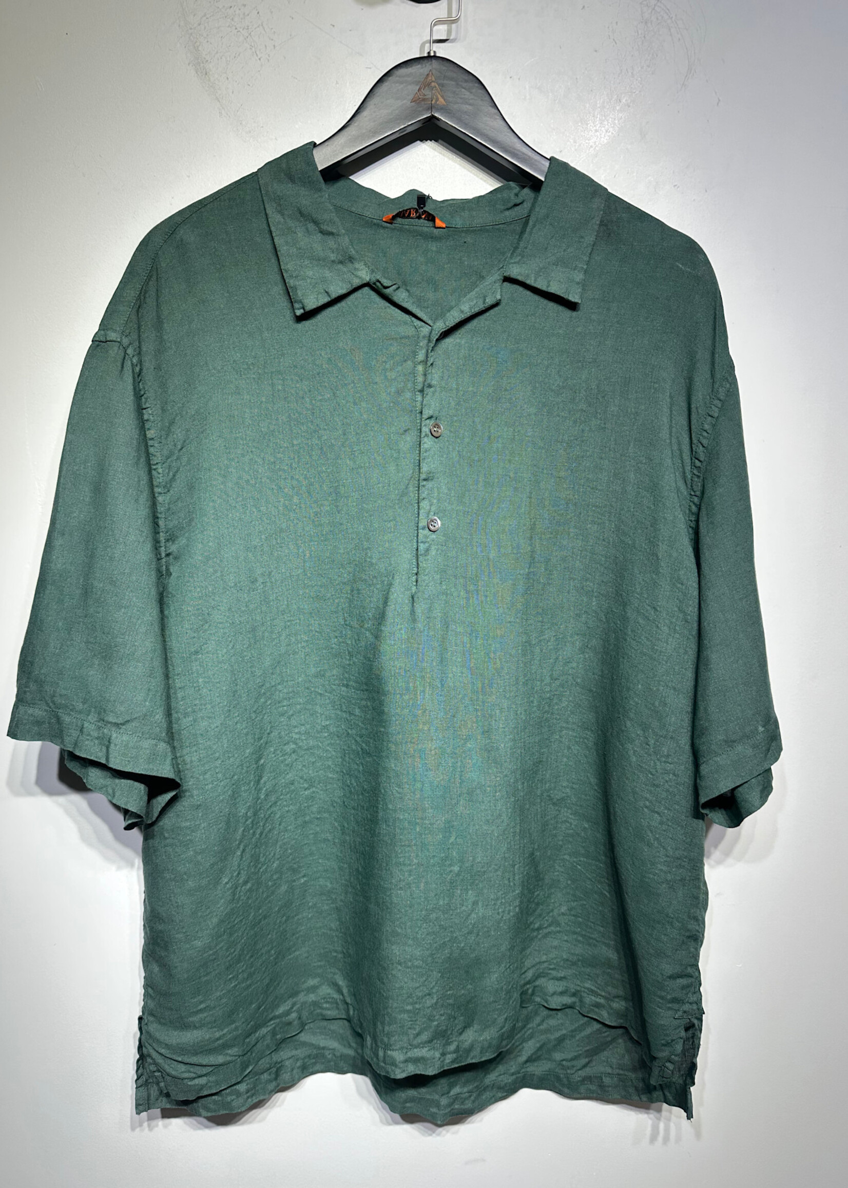 Barena Green Linen 1/4 B/U Shirt Masc L/XL