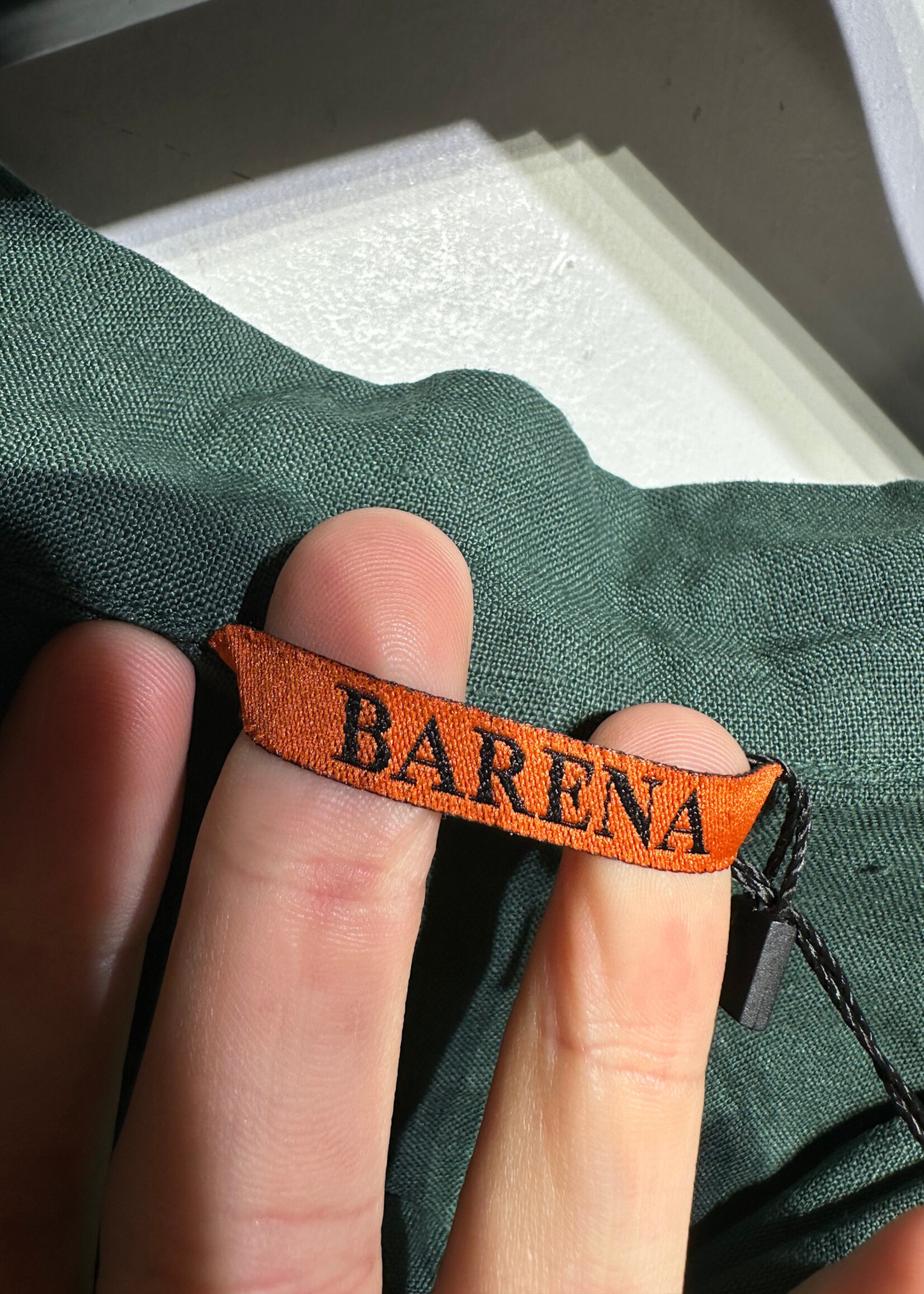 Barena Green Linen 1/4 B/U Shirt Masc L/XL