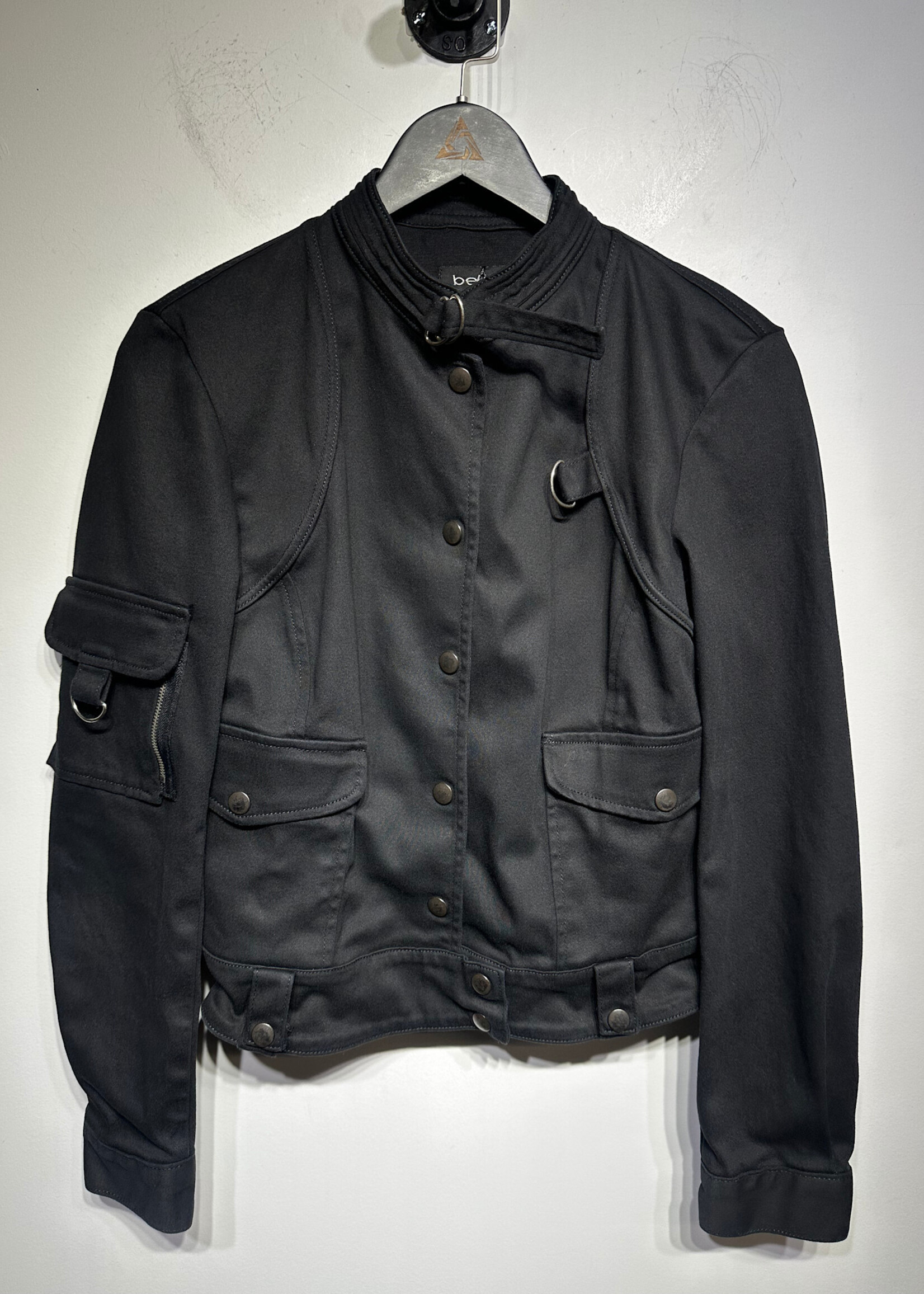 Bebe Y2K Black Button Front Jacket M