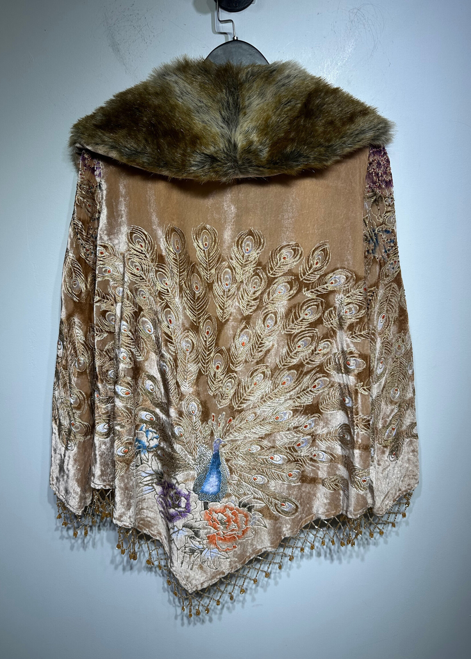 Boston Proper Furr Collar Peacock Jacket S