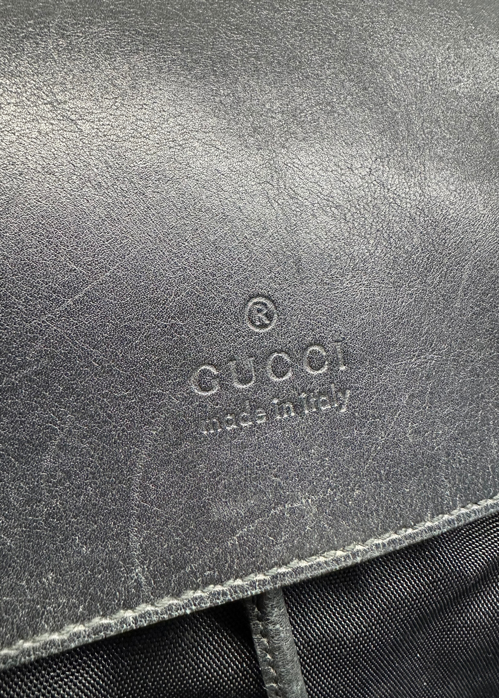 Y2K Gucci Black Nylon Leather Backpack