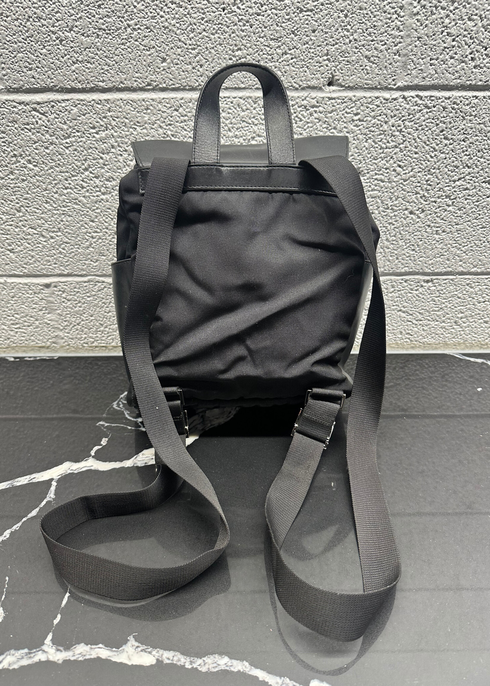 Y2K Gucci Black Nylon Leather Backpack