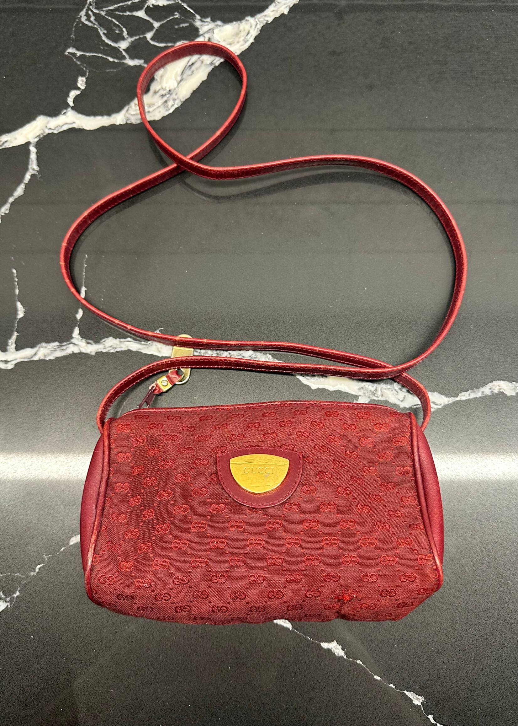 Vintage Gucci Red Monogram Mini Purse