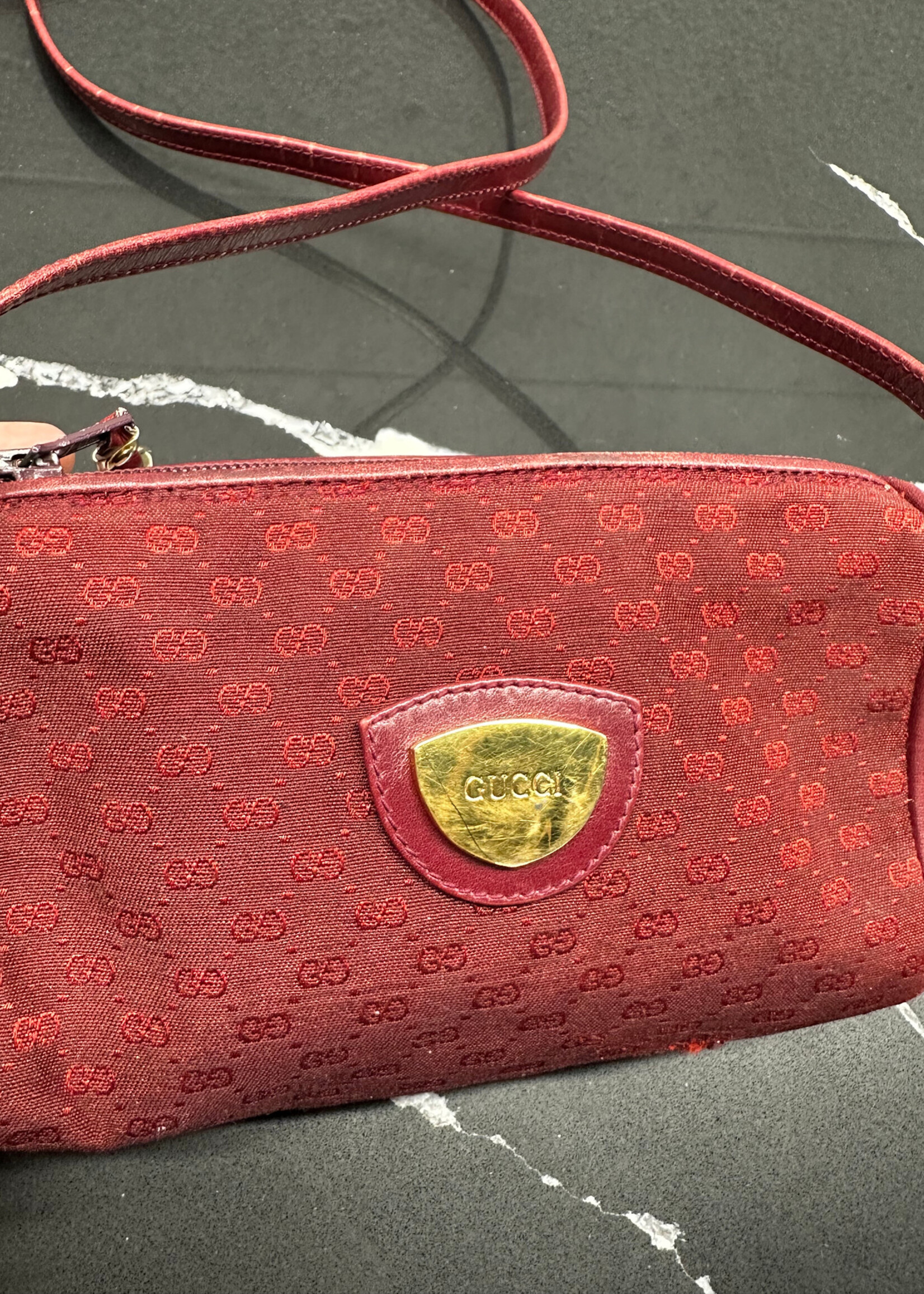 Vintage Gucci Red Monogram Mini Purse