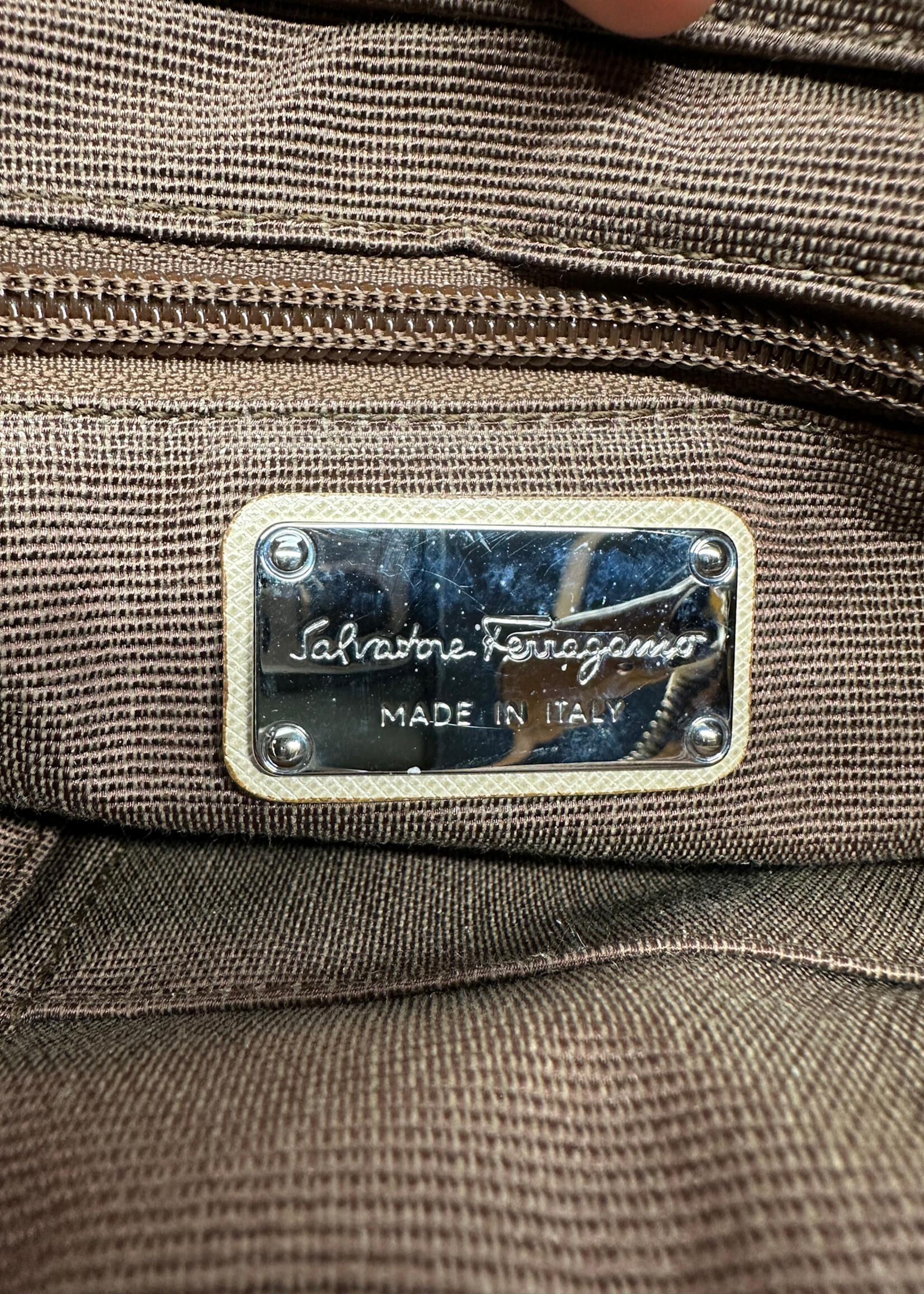 Vintage Ferragamo Tan Yellow Shoulder Bag AS IS