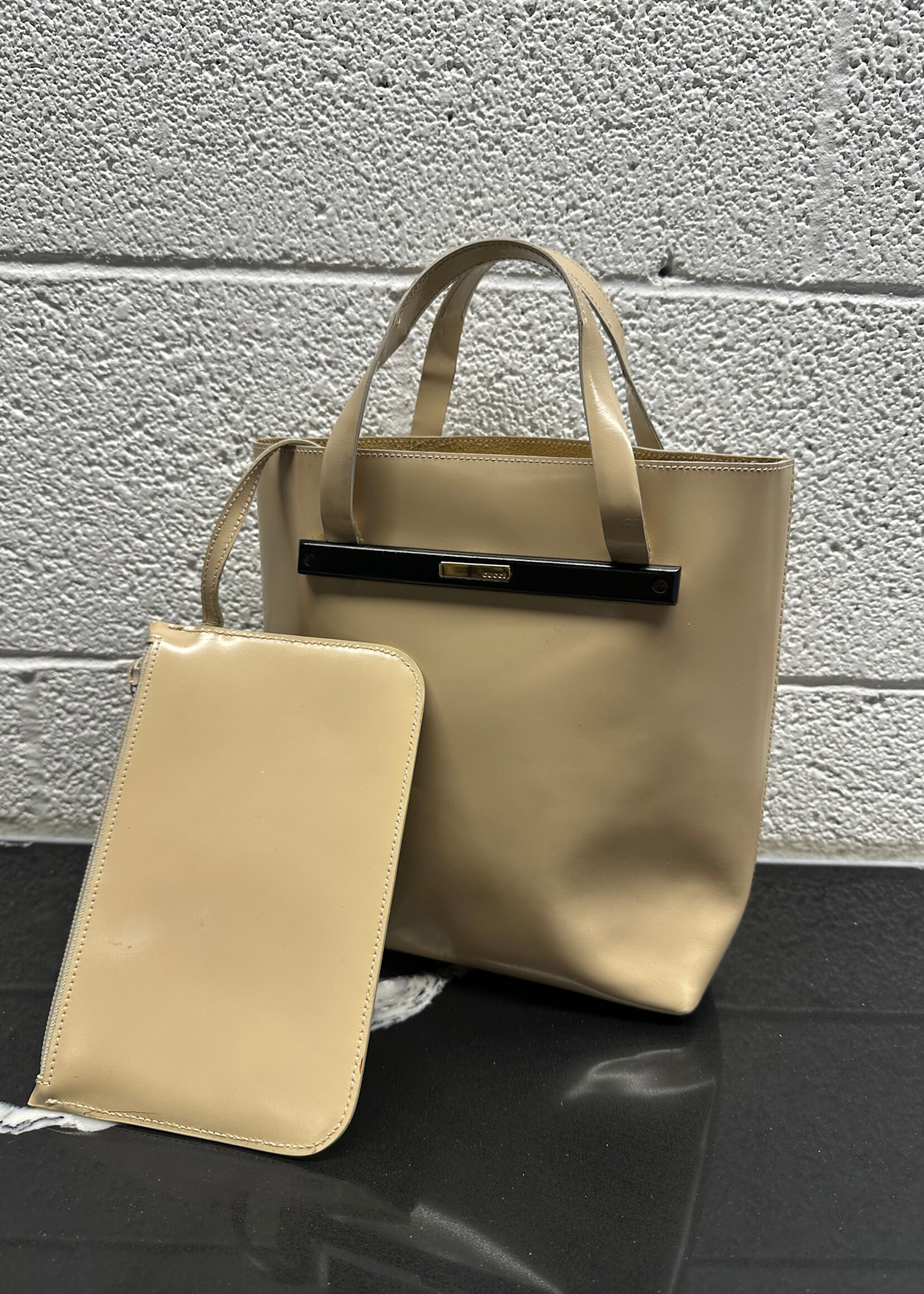 Gucci Cream Patent Leather Bag