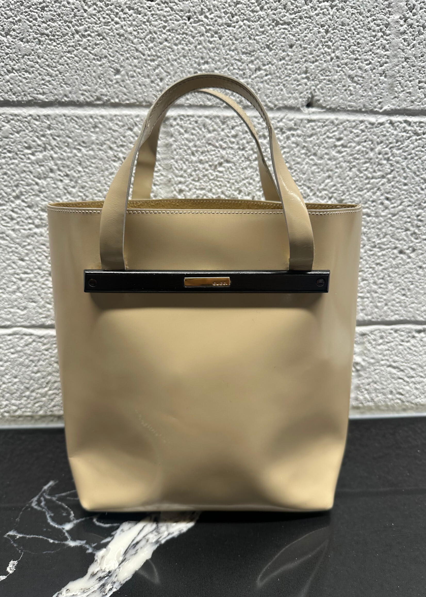 Gucci Cream Patent Leather Bag