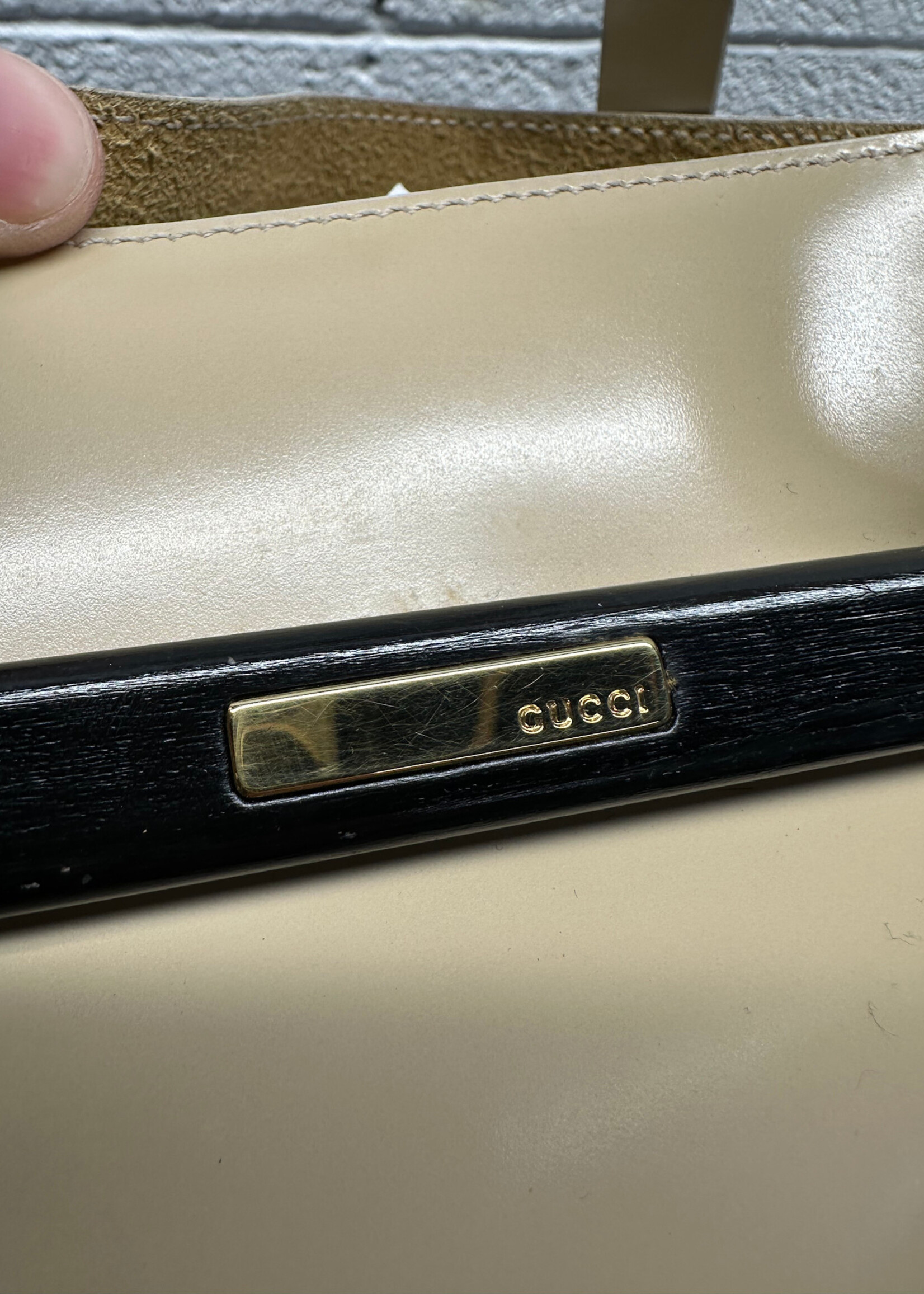Gucci Cream Patent Leather Bag