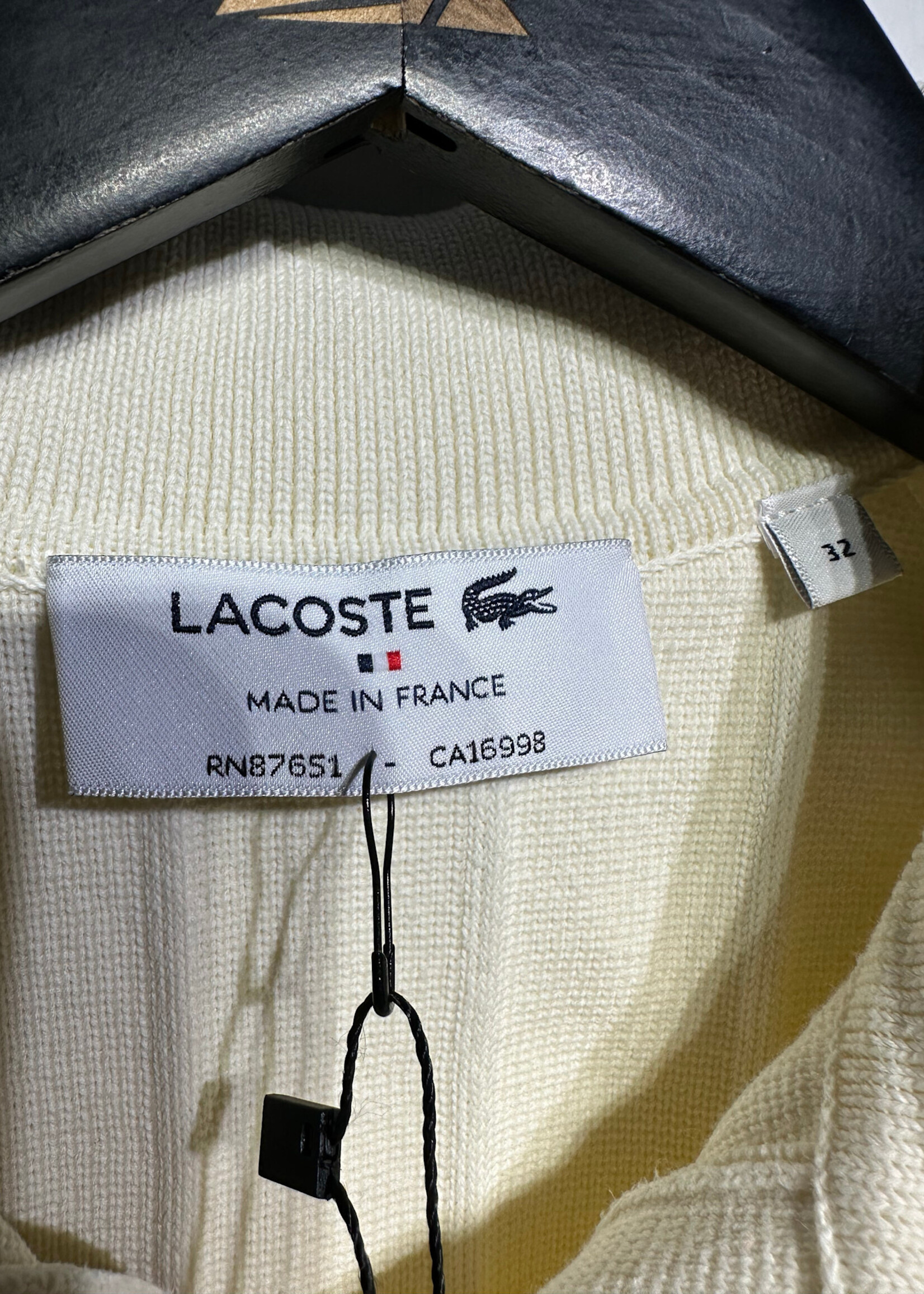 Lacoste White Collared Knit Dress M/L