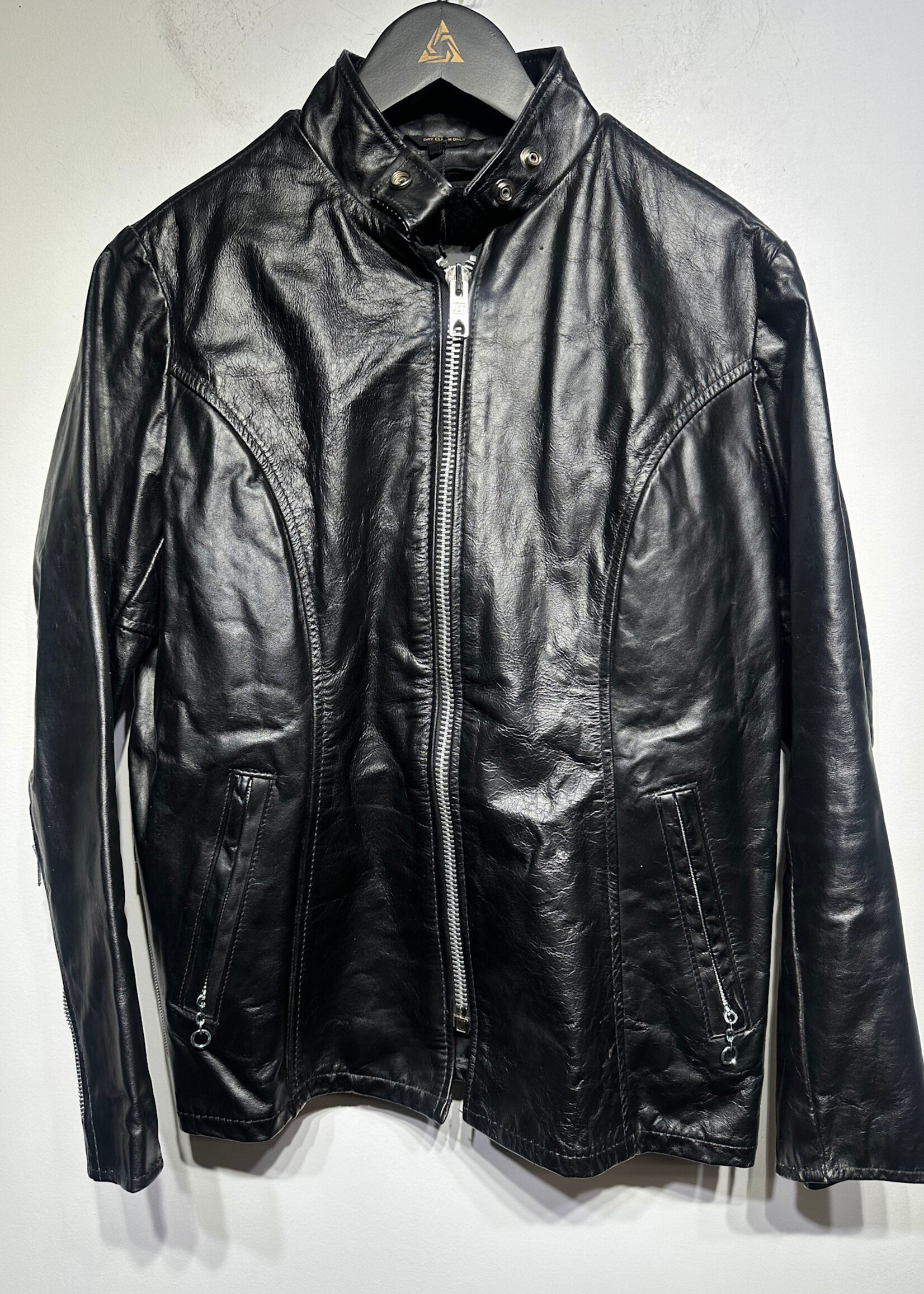 Leather Shop Vintage Black Leather Moto M/L