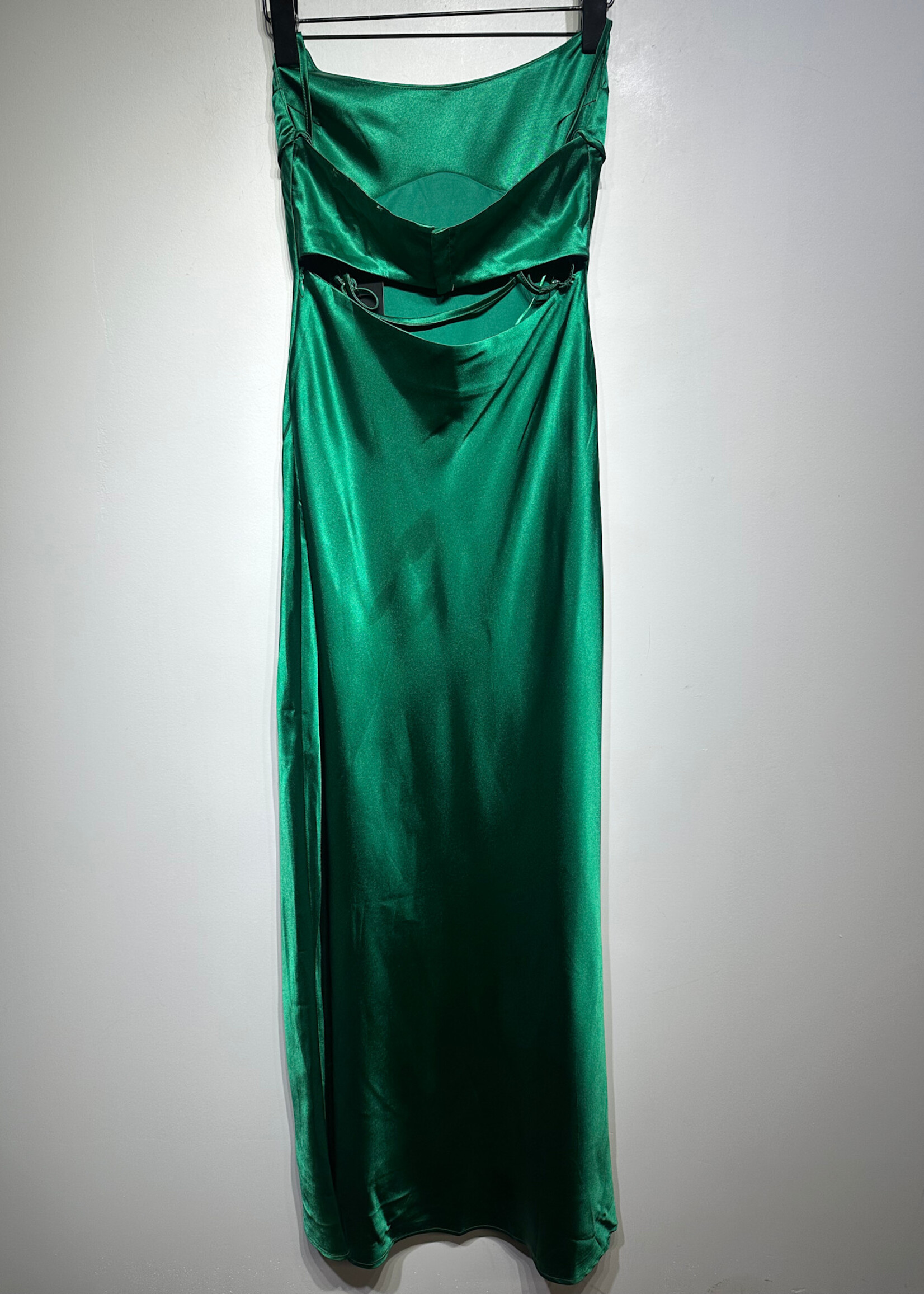 Thirty/Thirty LA Green Satin Maxi Dress S