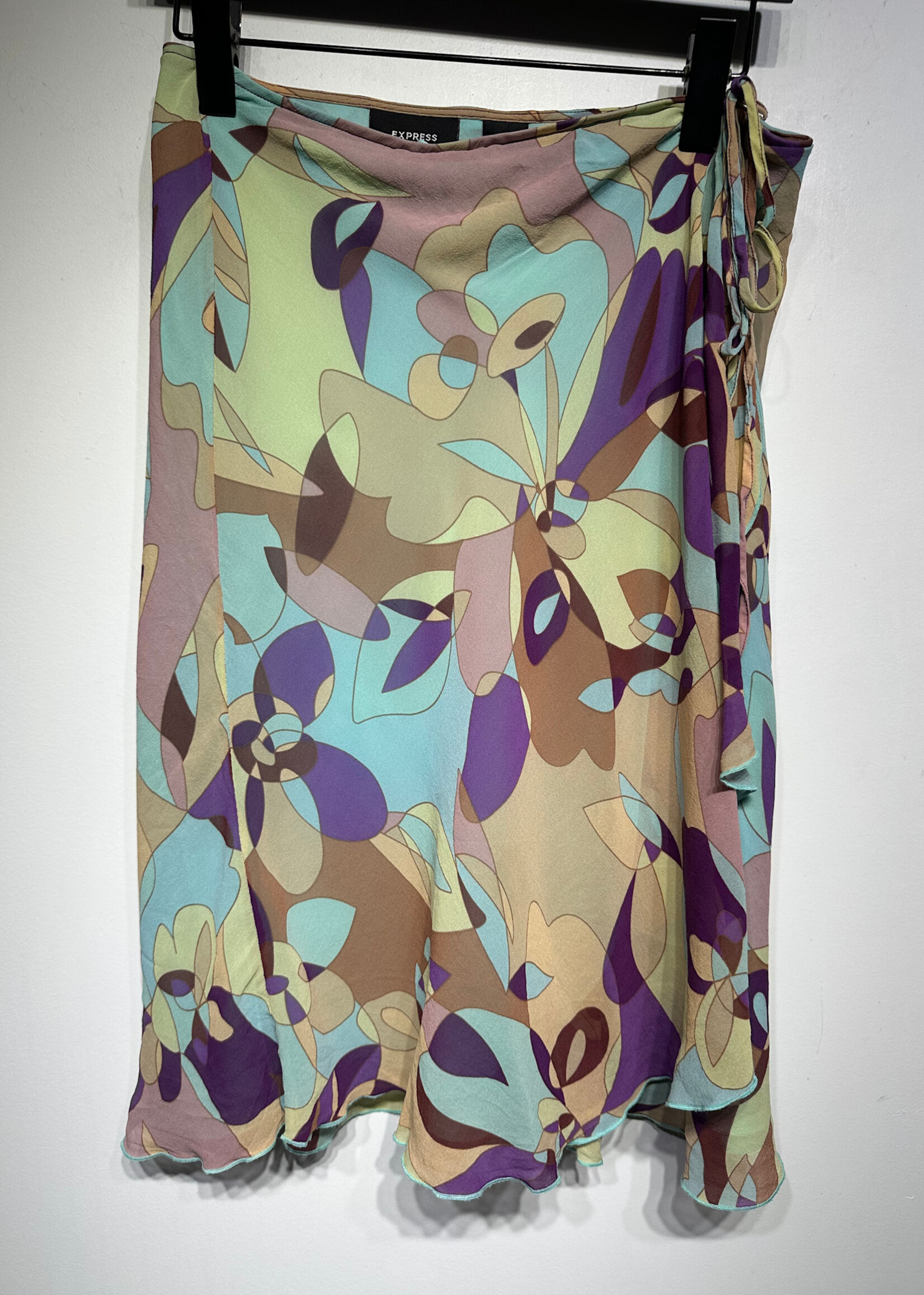 Express Y2K Multicolor Silk Skirt 25