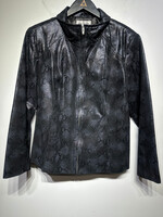 Preston York Black Snake Print Leather Jacket Fem L