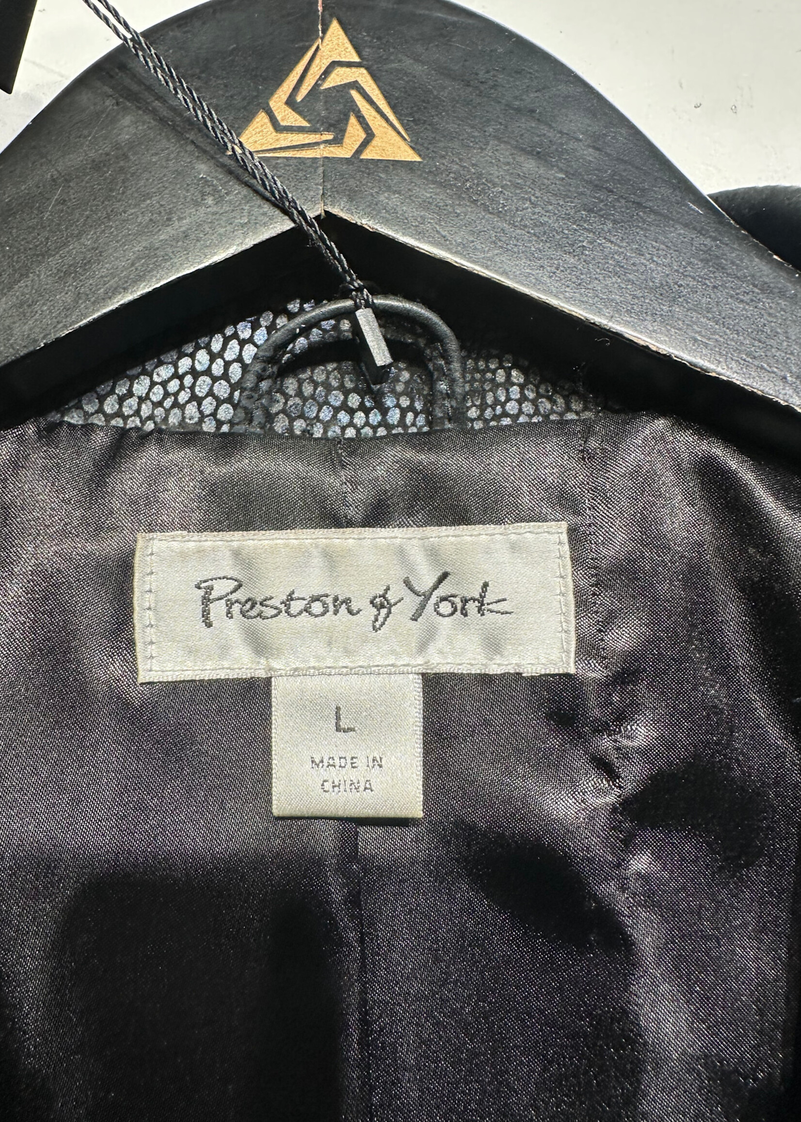 Preston York Black Snake Print Leather Jacket Fem L