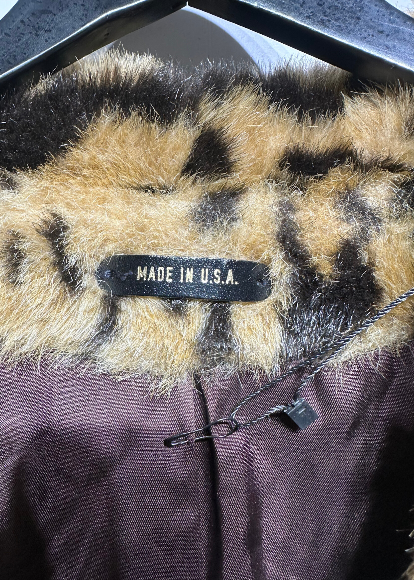 Vintage Cheetah Print Fur Jacket Fem OSFA