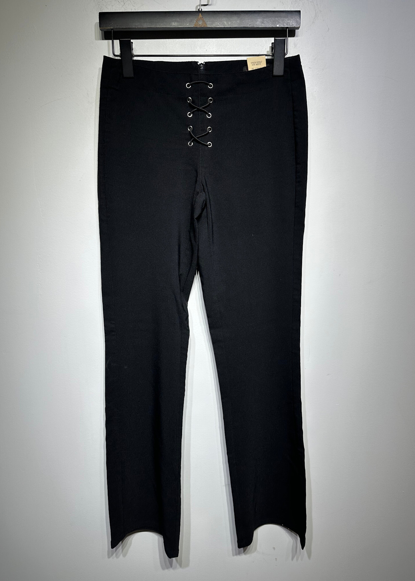 Z Cavaricci Black Y2K Lace Up Pants 28