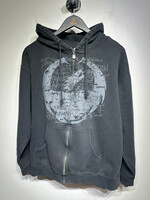 Dragon Y2K Black Zip Hoodie L
