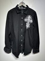 Victorious Y2k Cross Button Up Black XXL