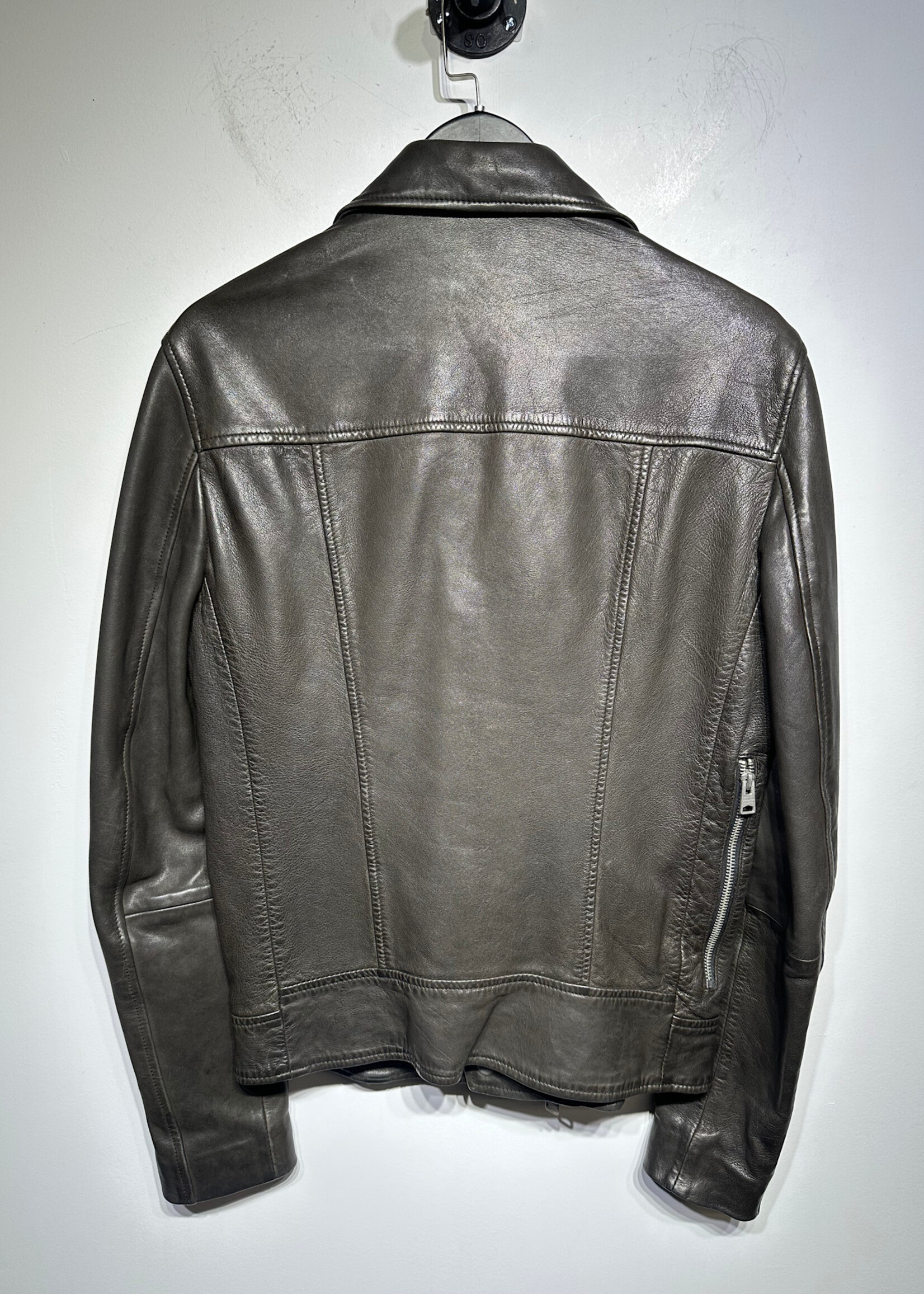AllSaints Brown Leather Biker Jacket XS