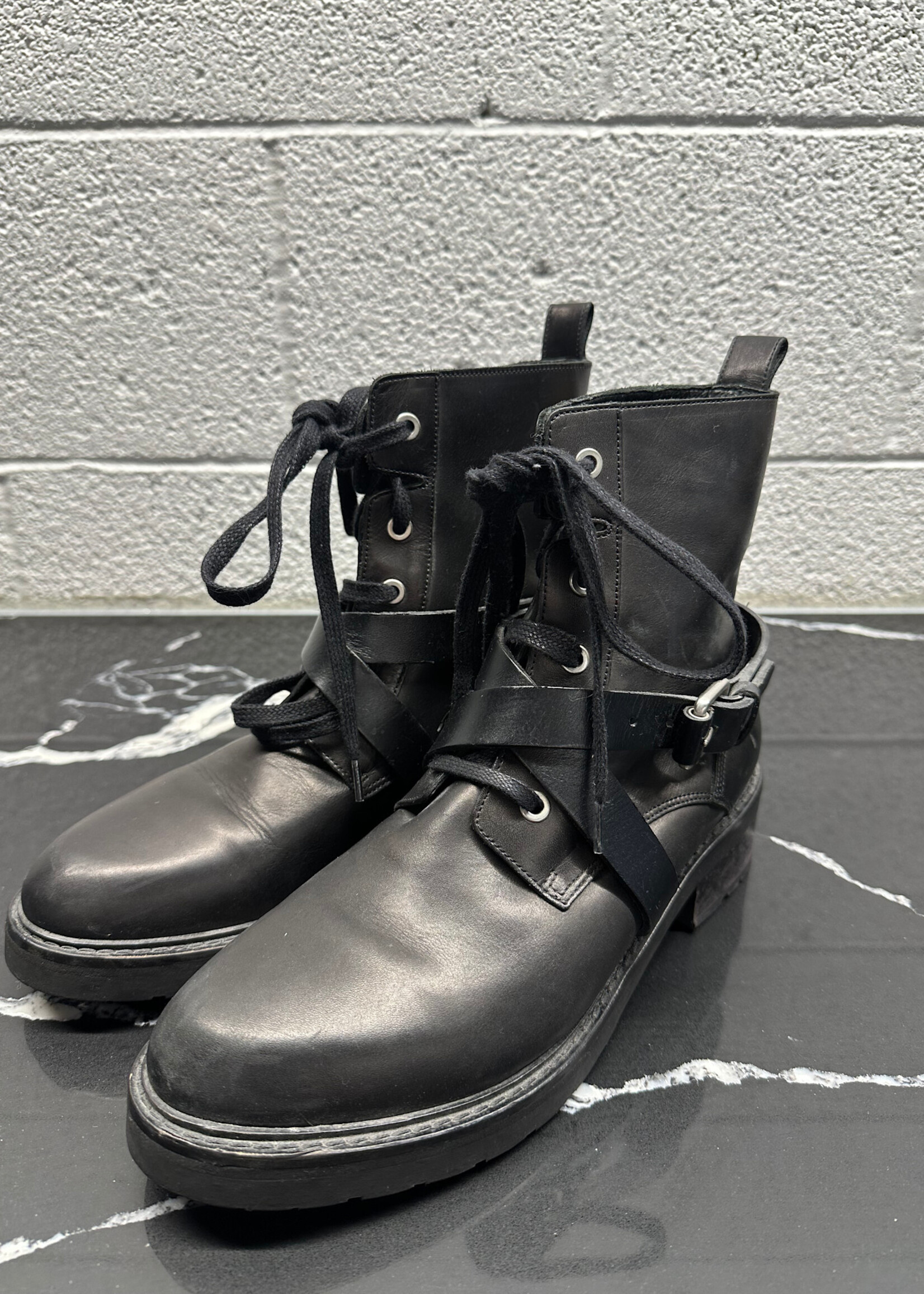 Allsaints Black Buckle Boots Masc 8