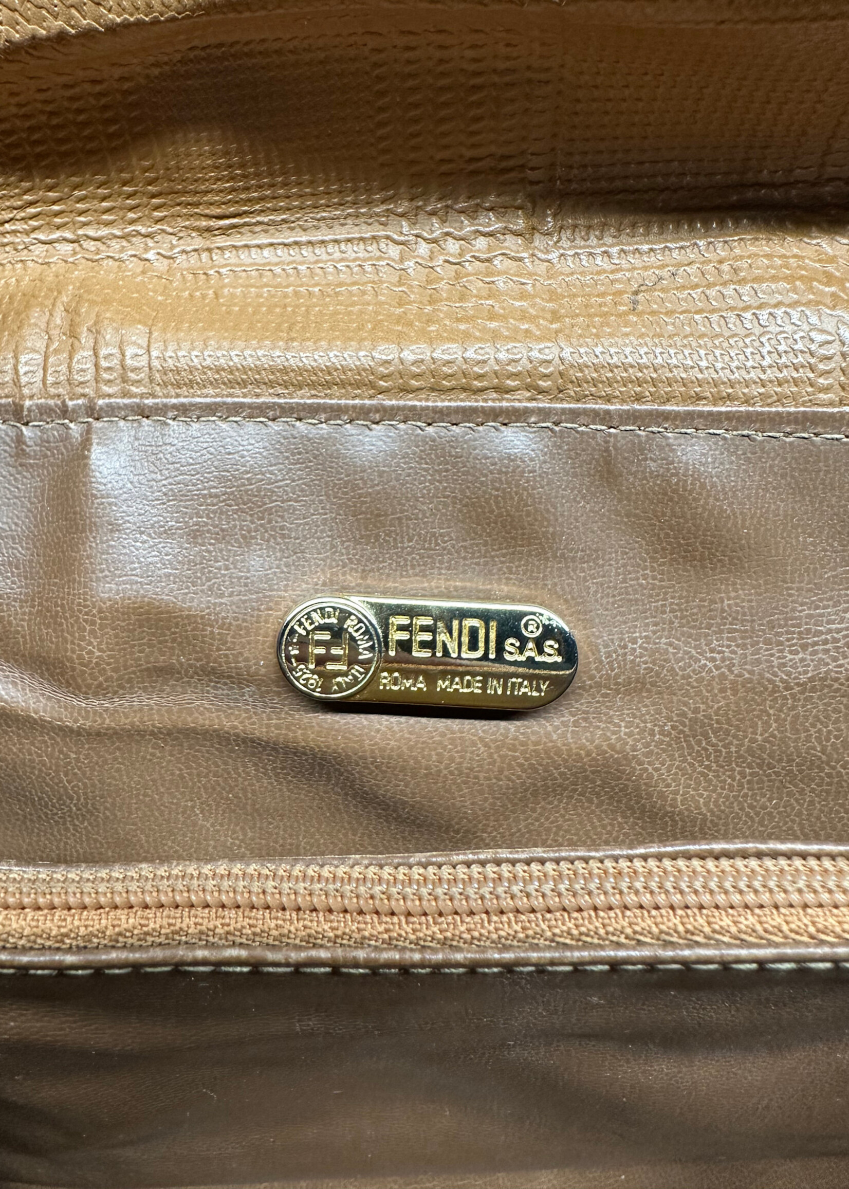 80s Fendi Light Brown Side Bag OS