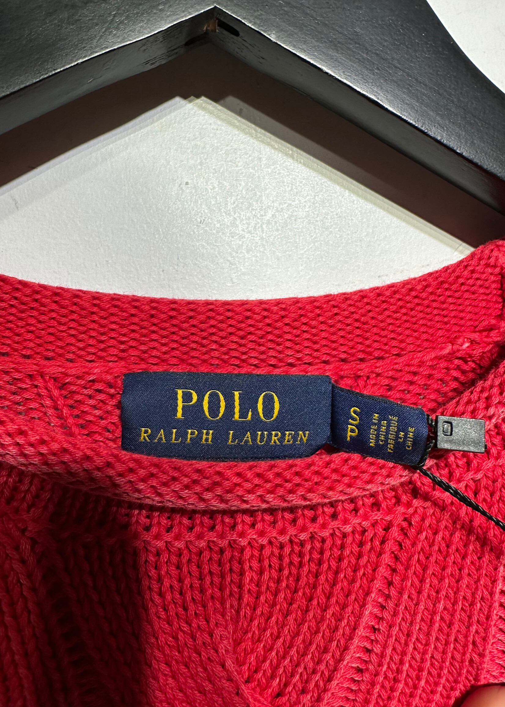 Polo Thick Knit Red Sweater Fem S
