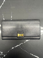 Chloe Black Leather Bow Clasp Wallet