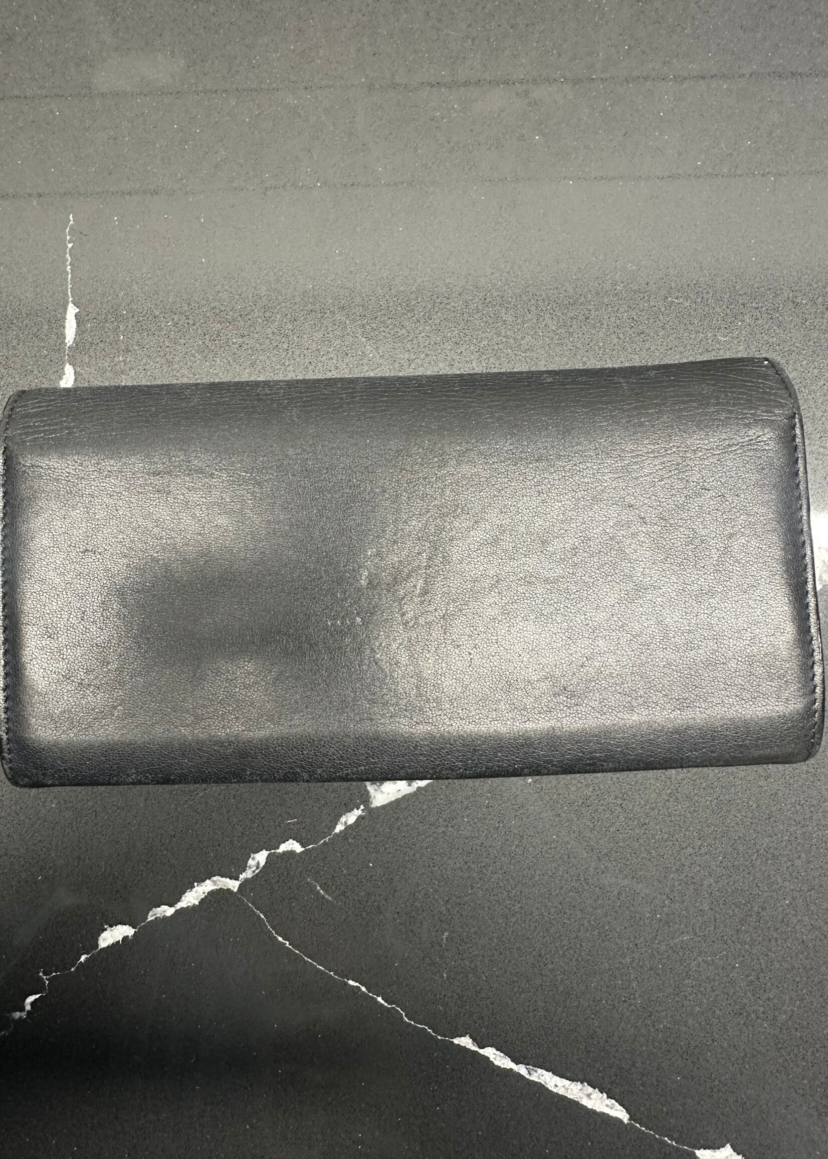 Chloe Black Leather Bow Clasp Wallet