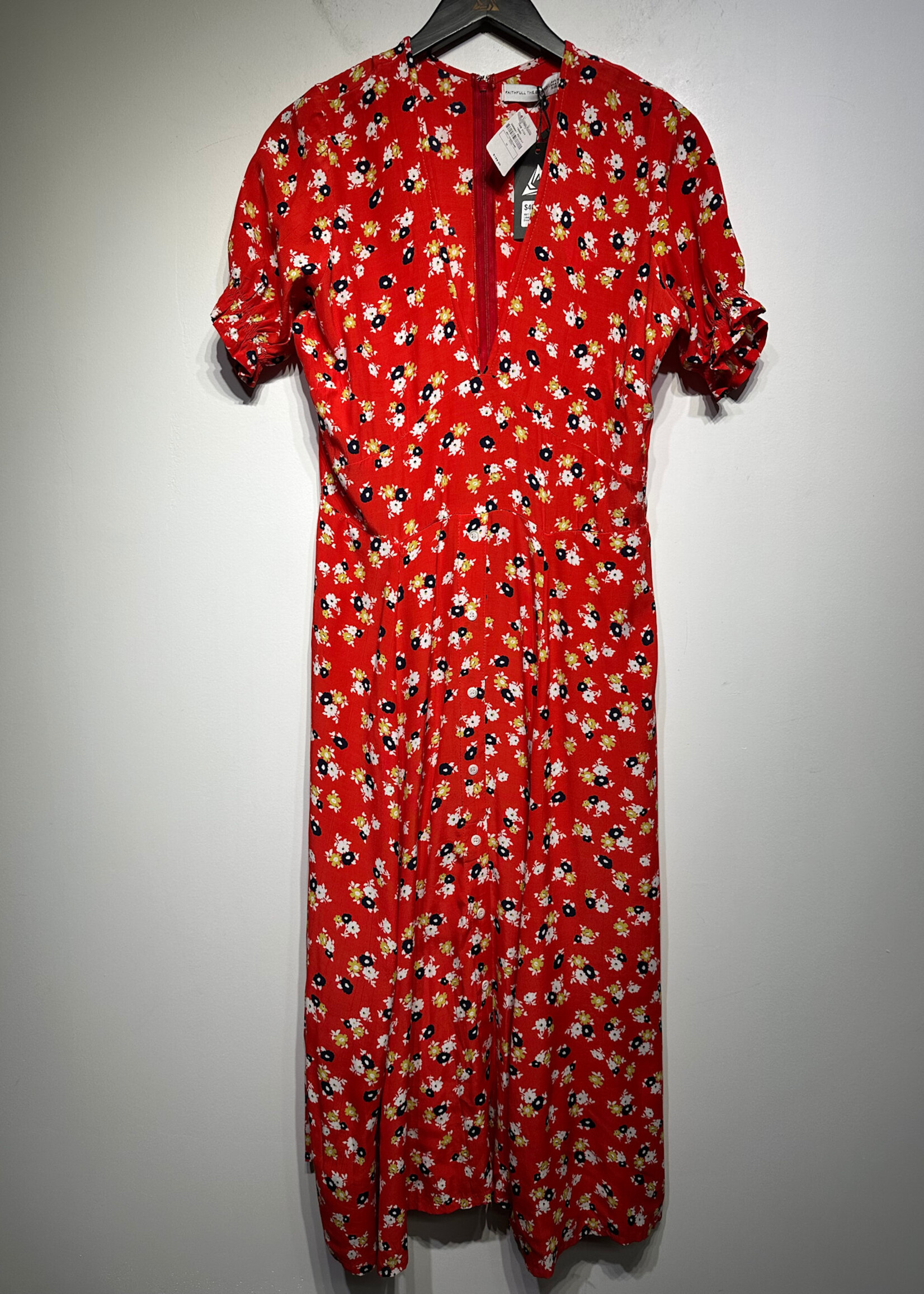 NWT Faithfull the Label Red Floral Dress M