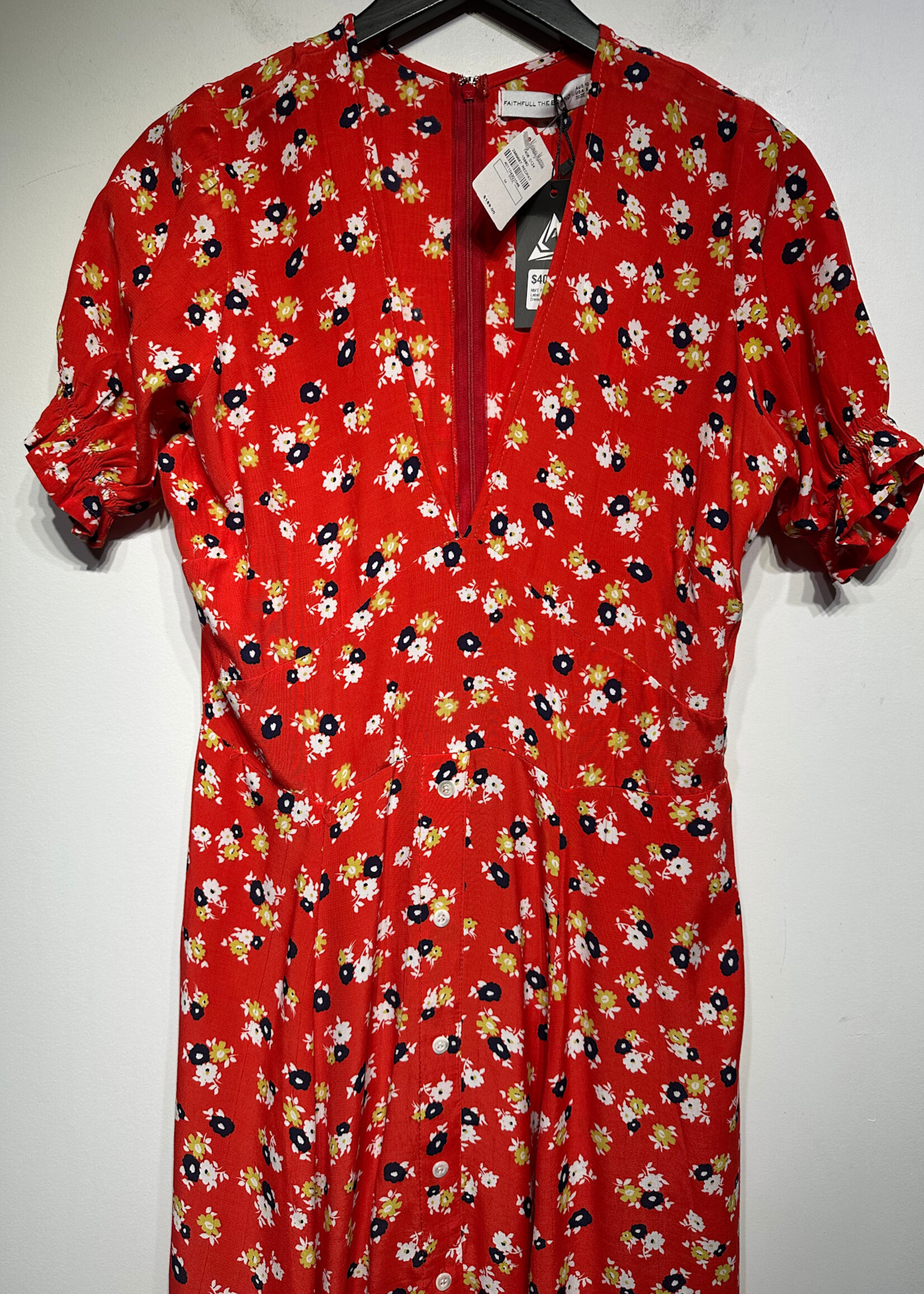 NWT Faithfull the Label Red Floral Dress M