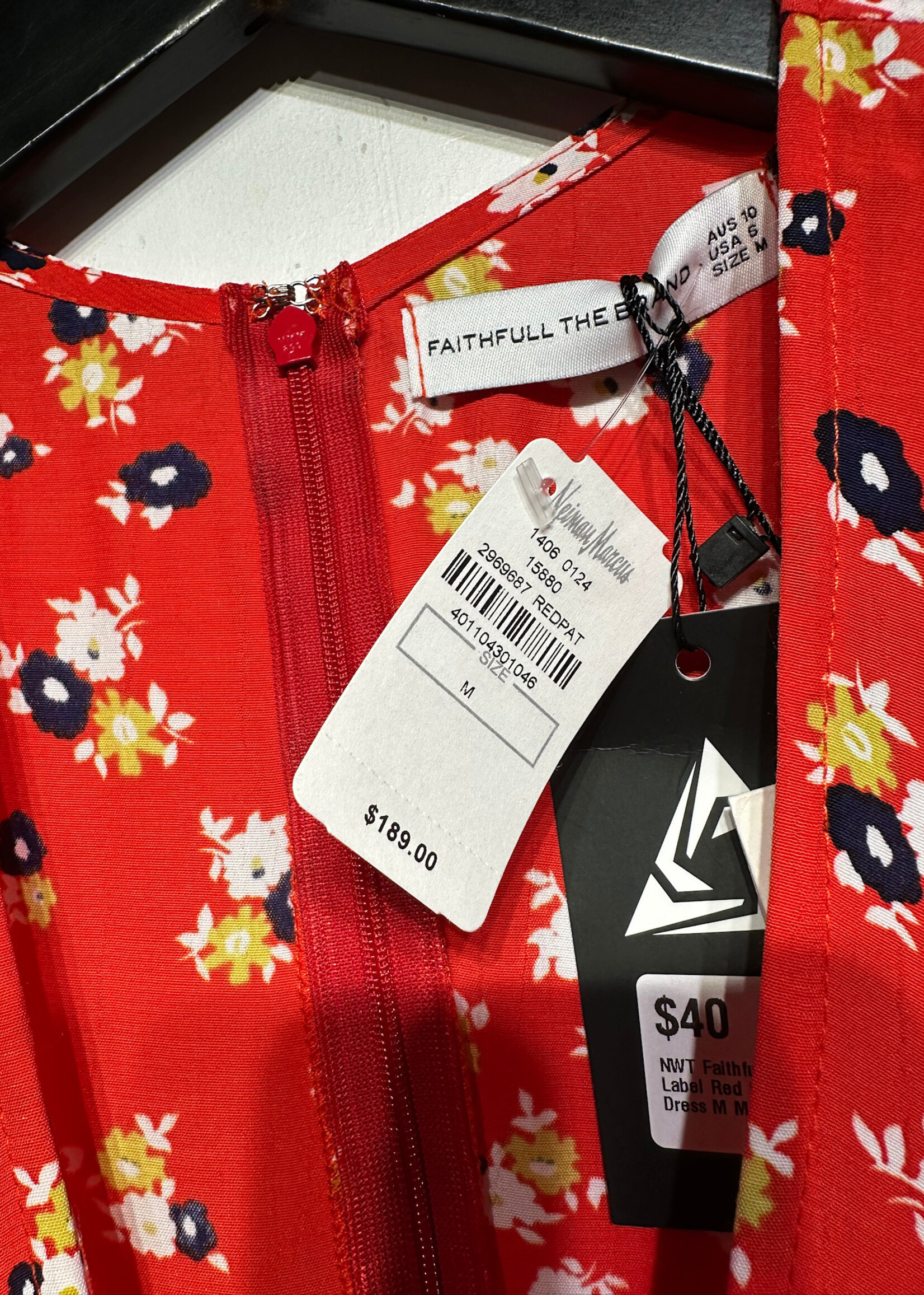 NWT Faithfull the Label Red Floral Dress M