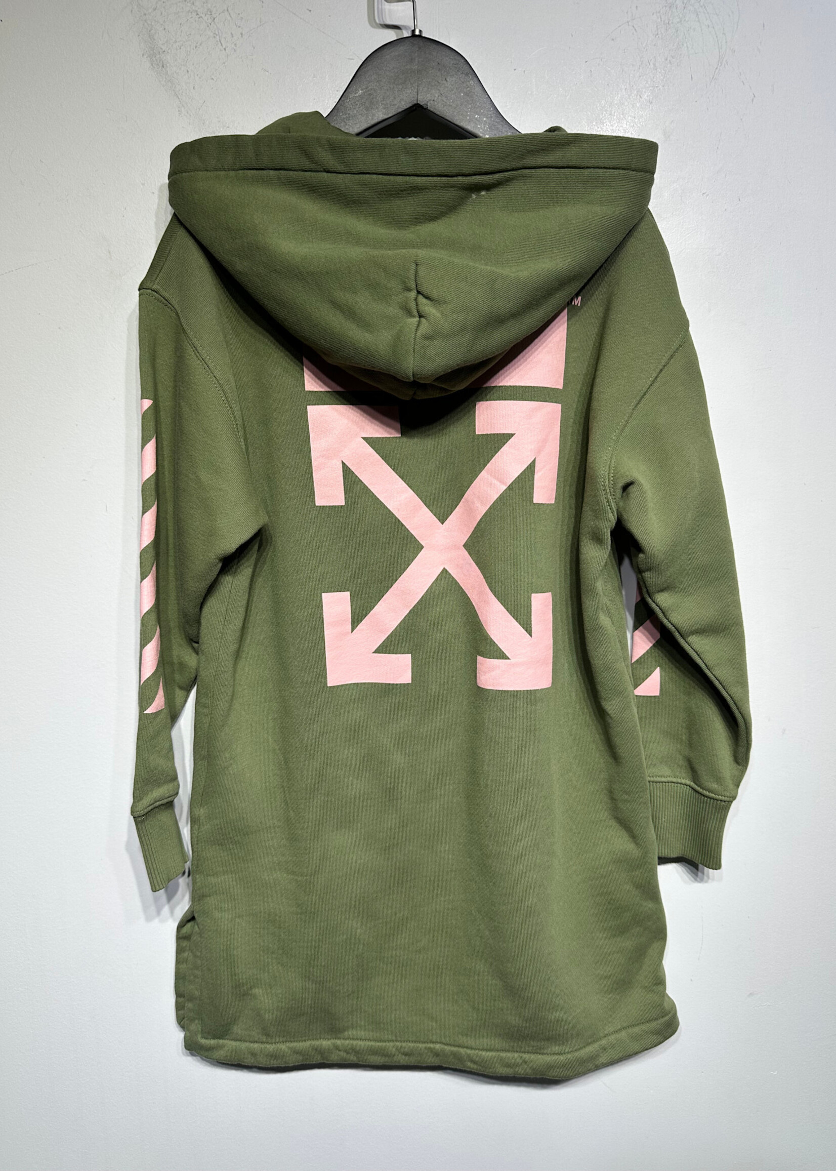 Off White Kids Green Hoodie Dress 5Y As Is
