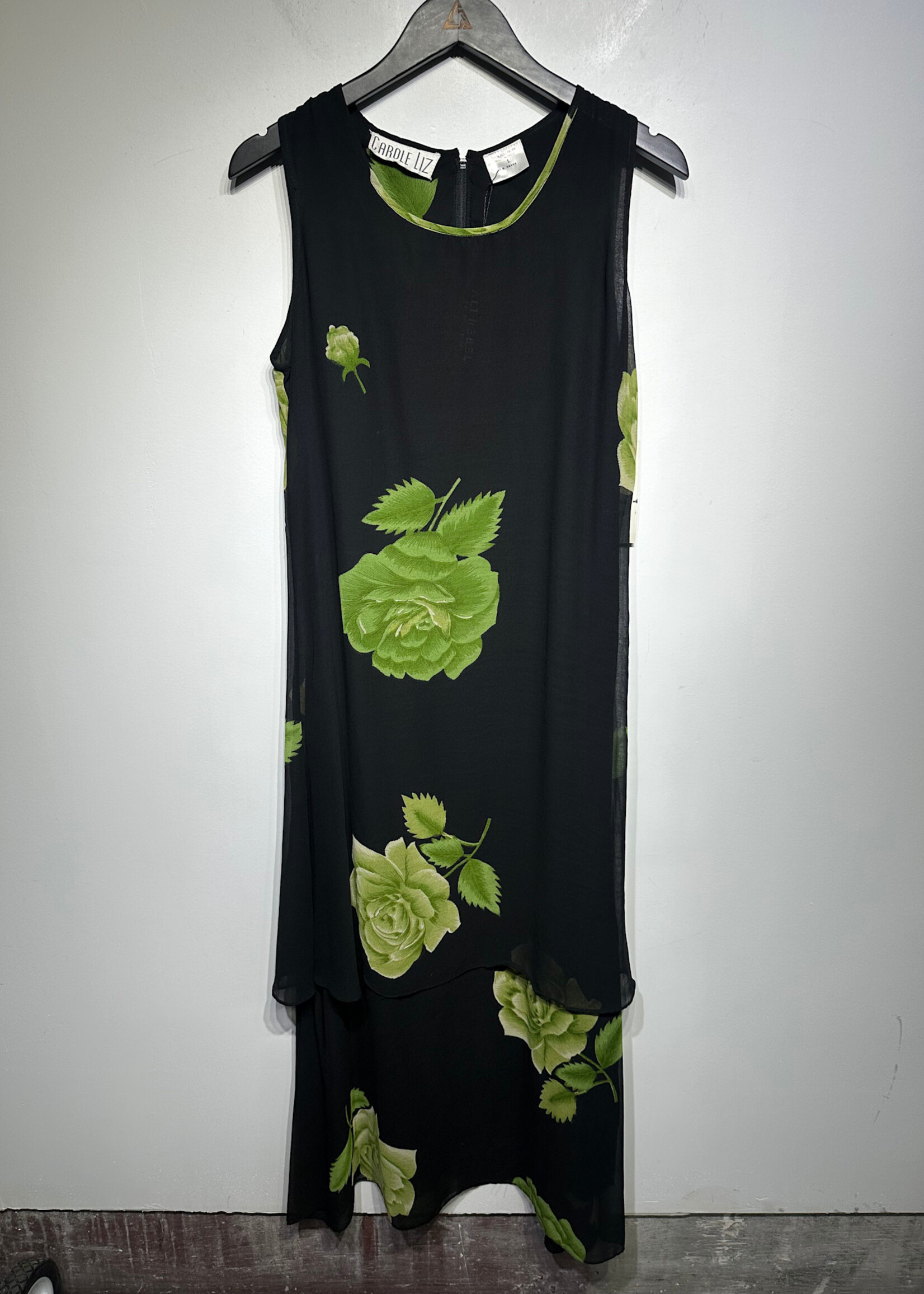 Deadstock Carole Liz Leaf Dress With Scarf L