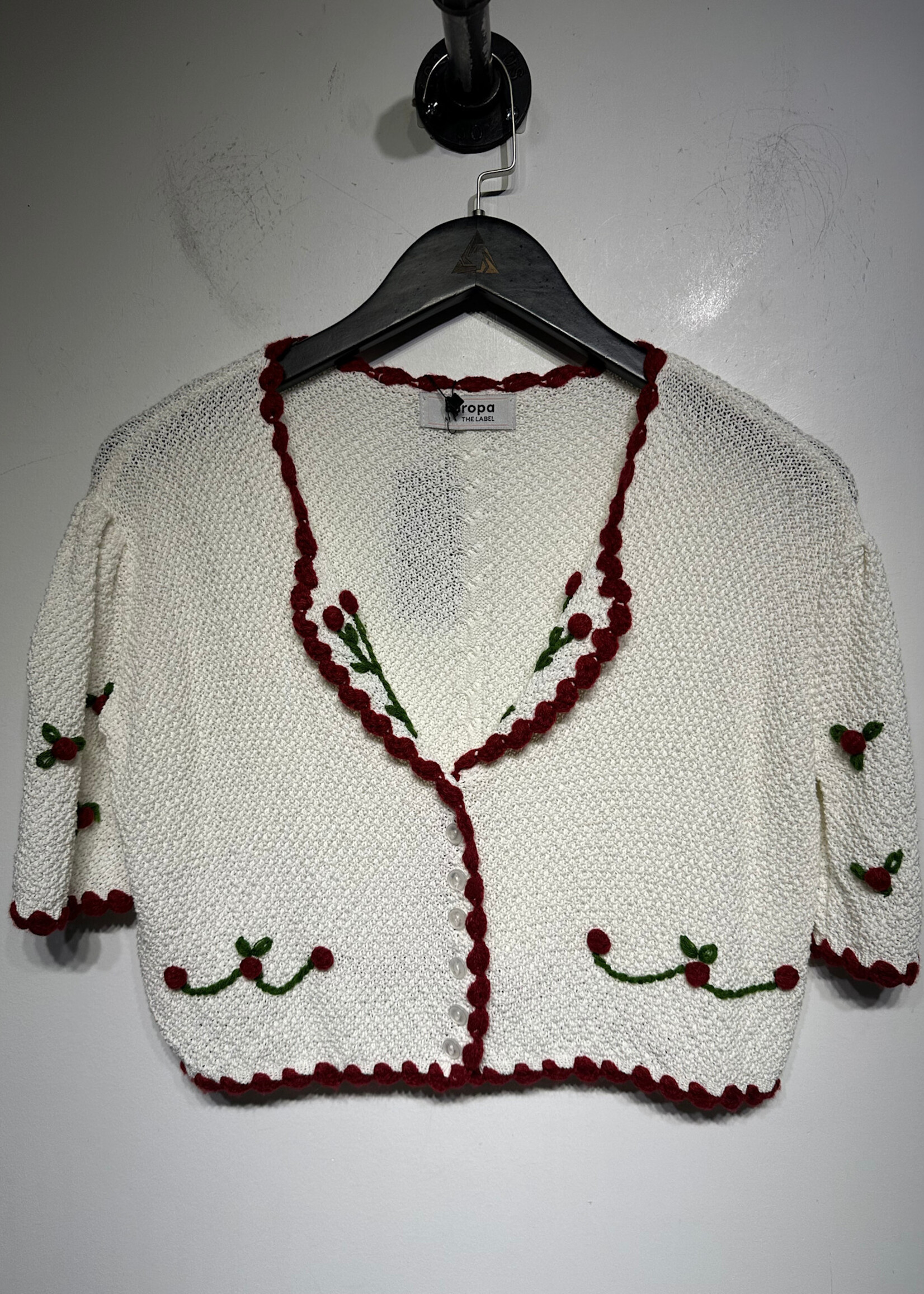 Europa Cherry Print Knit Top M