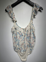 Intimately FP White Blue Floral Bodysuit XS
