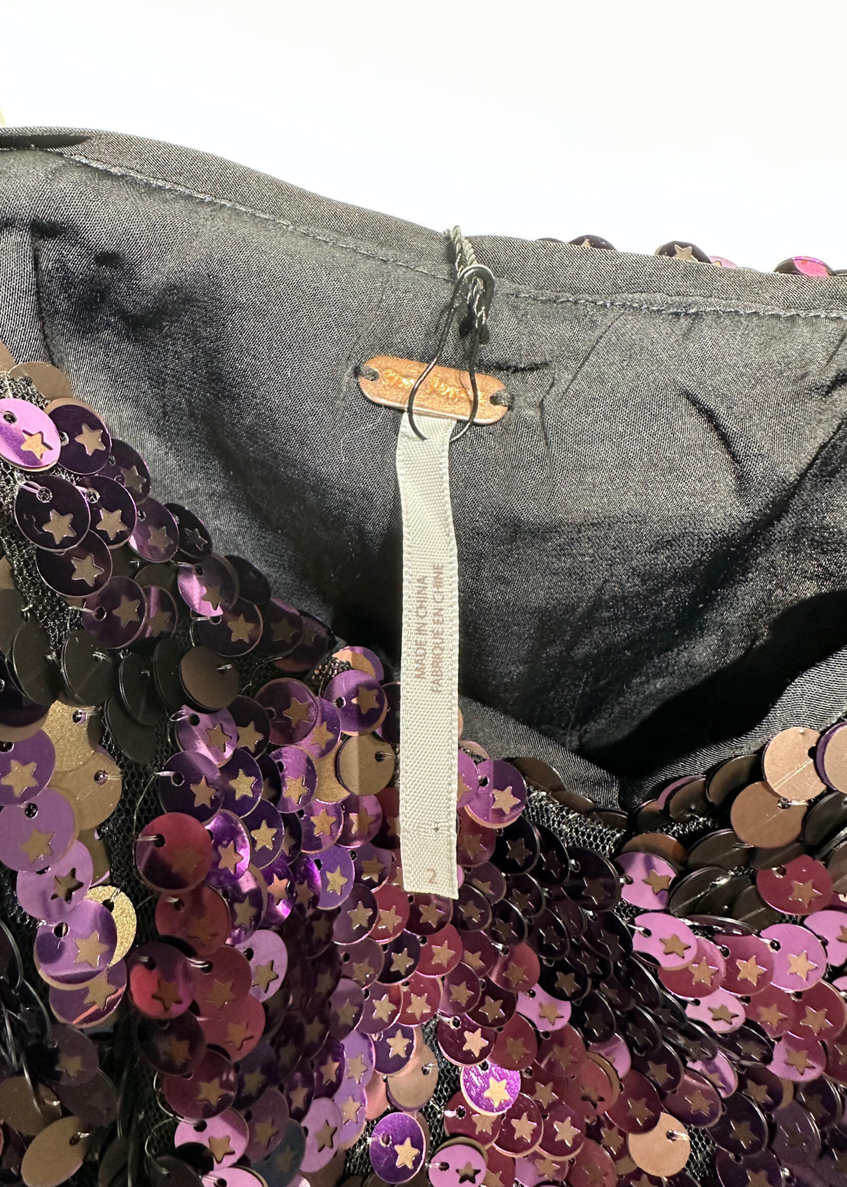 Free People Purple Sequin Halter Top XS