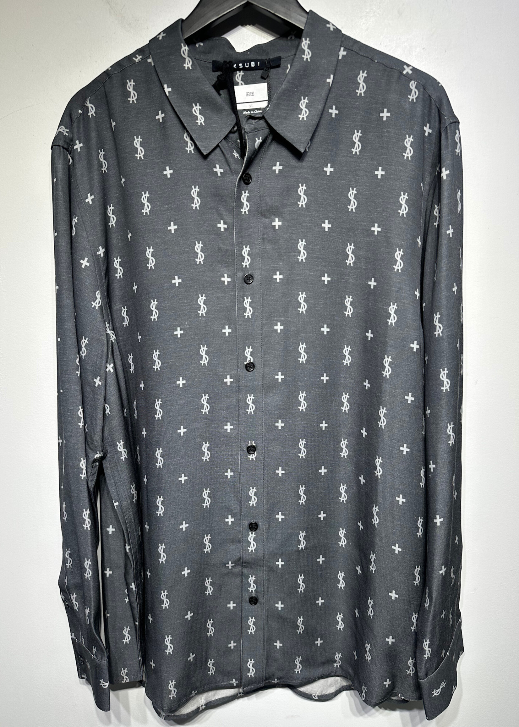NWT Ksubi Grey Button Up Shirt XL