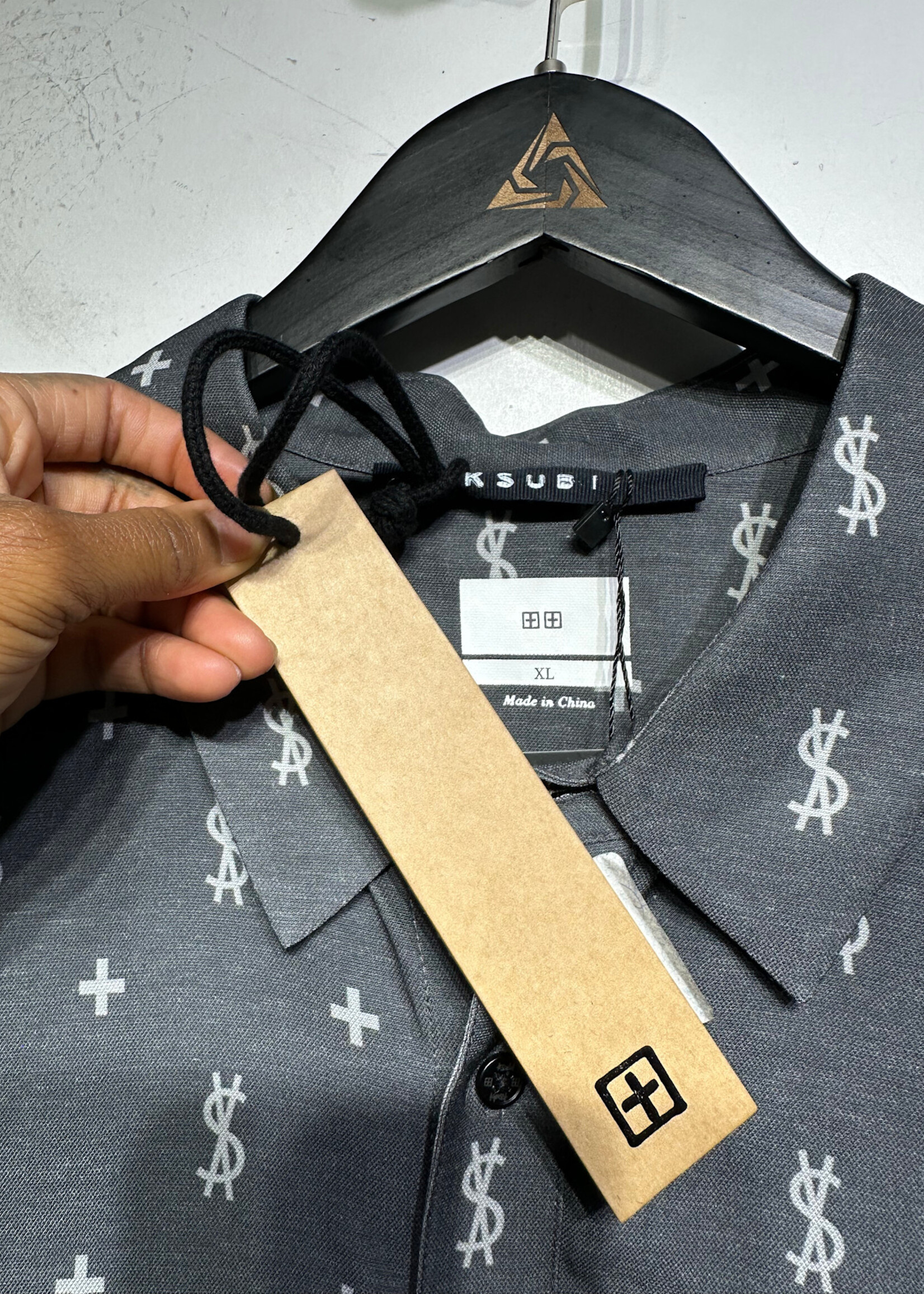 NWT Ksubi Grey Button Up Shirt XL