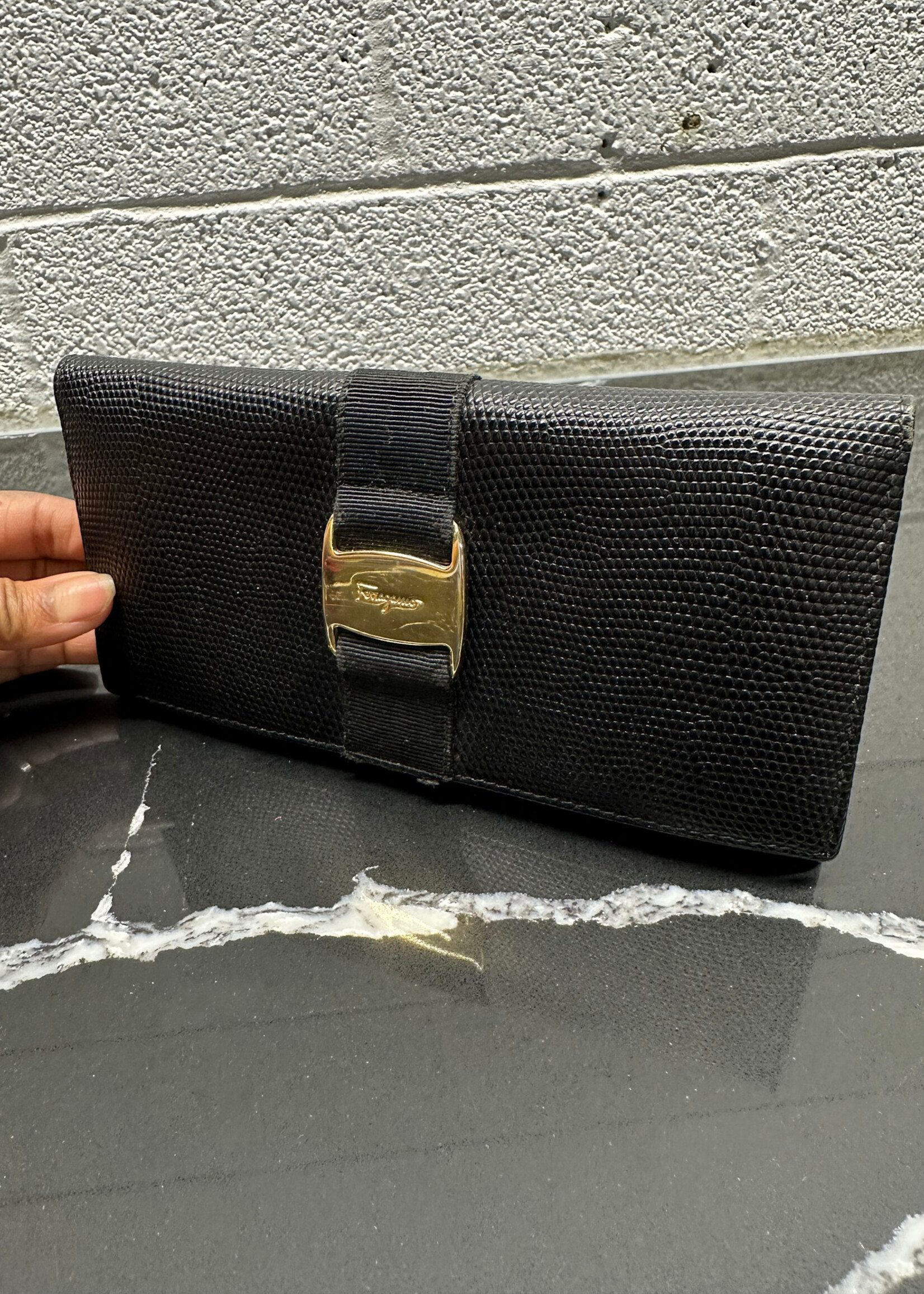 Vintage Ferragamo Black Wallet