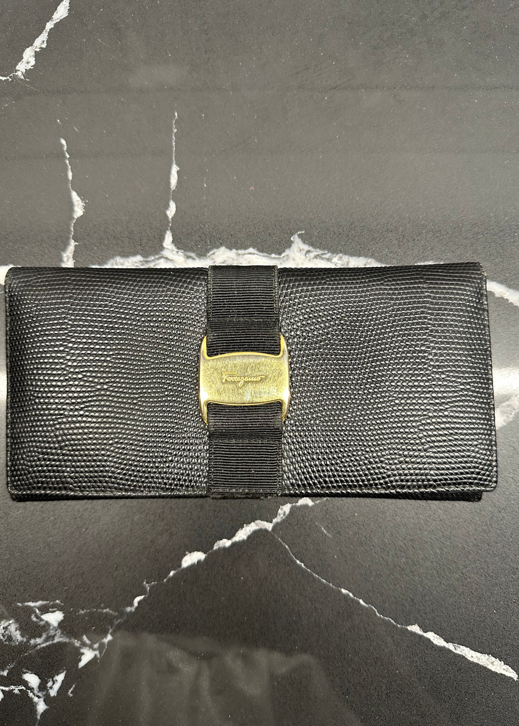 Vintage Ferragamo Black Wallet